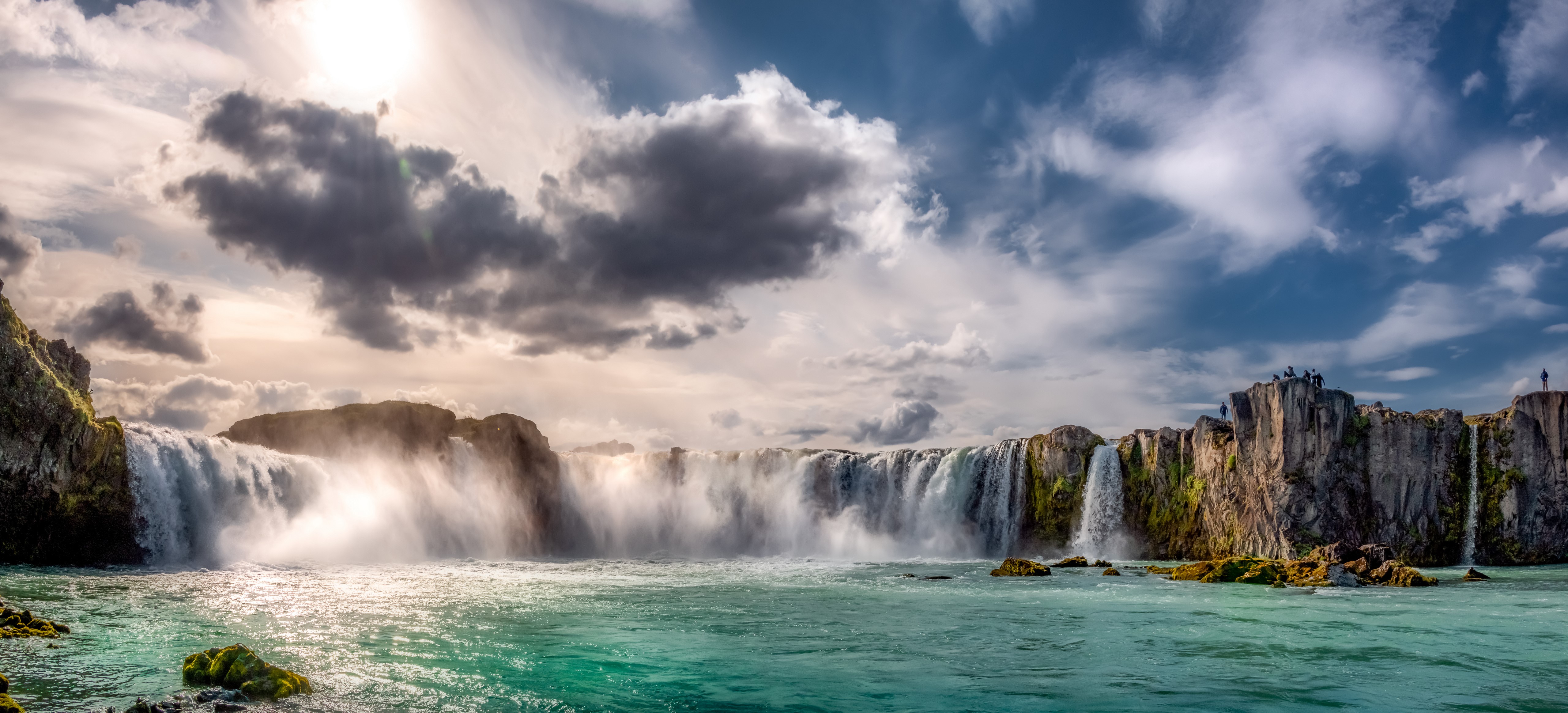 4K Iceland Waterfall with Dramatic Sky and Clouds HD Wallpaper