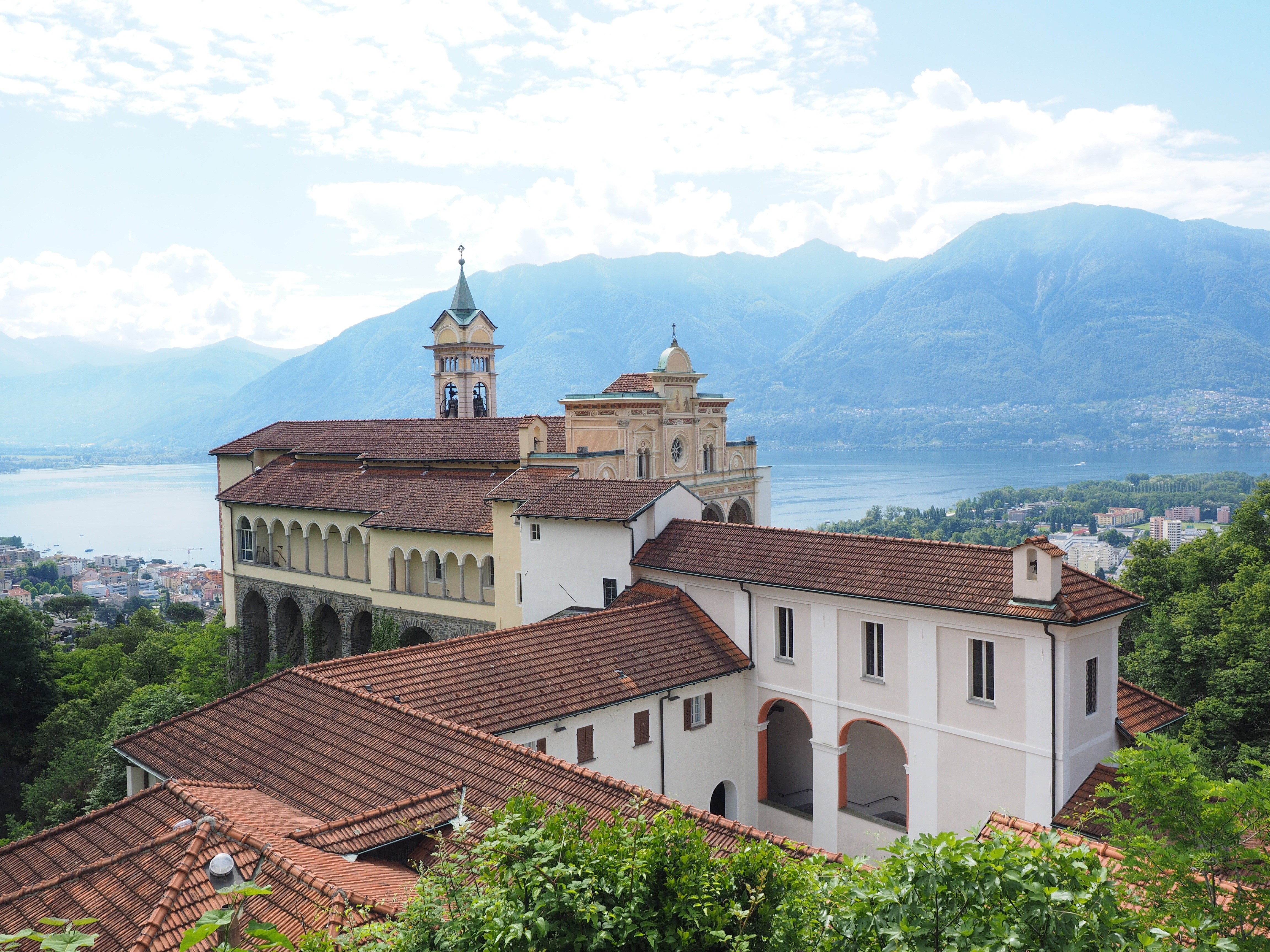 Madonna del Sasso Church, Orselina, Italy HD Wallpaper