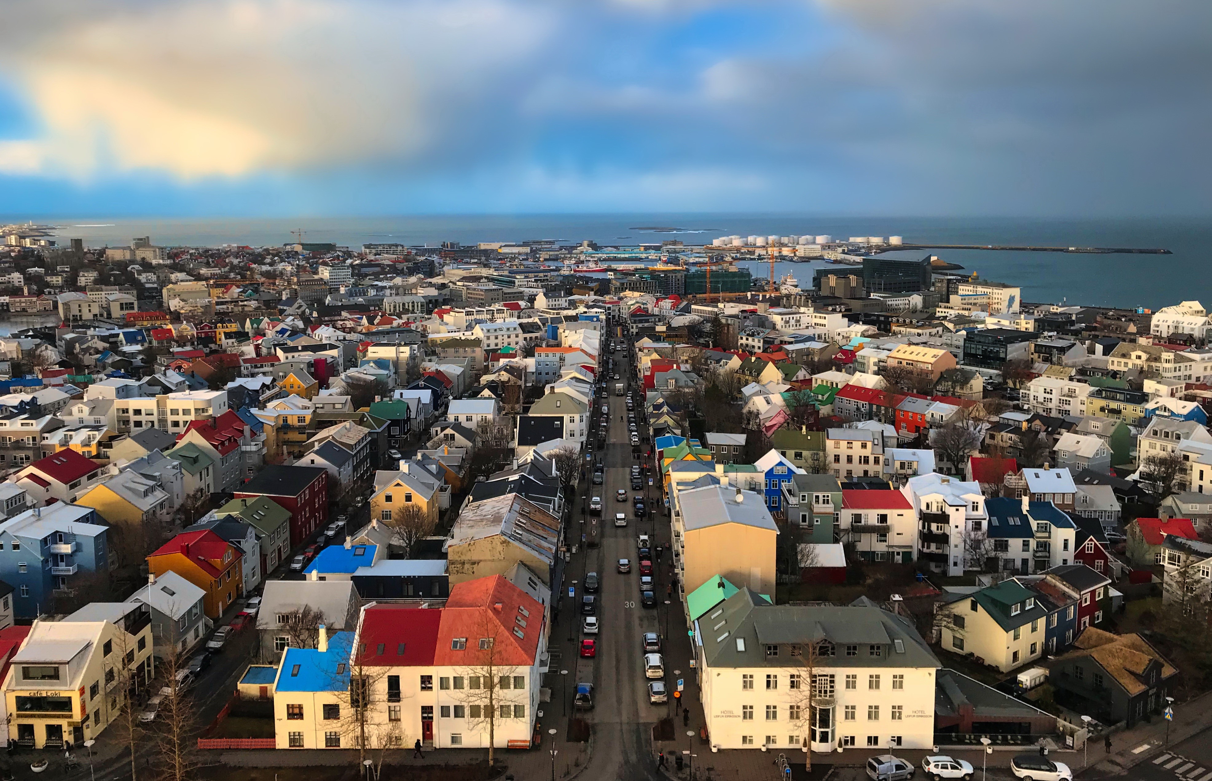 Reykjavik, Iceland Cityscape with Colorful Houses and Harbor HD Wallpaper