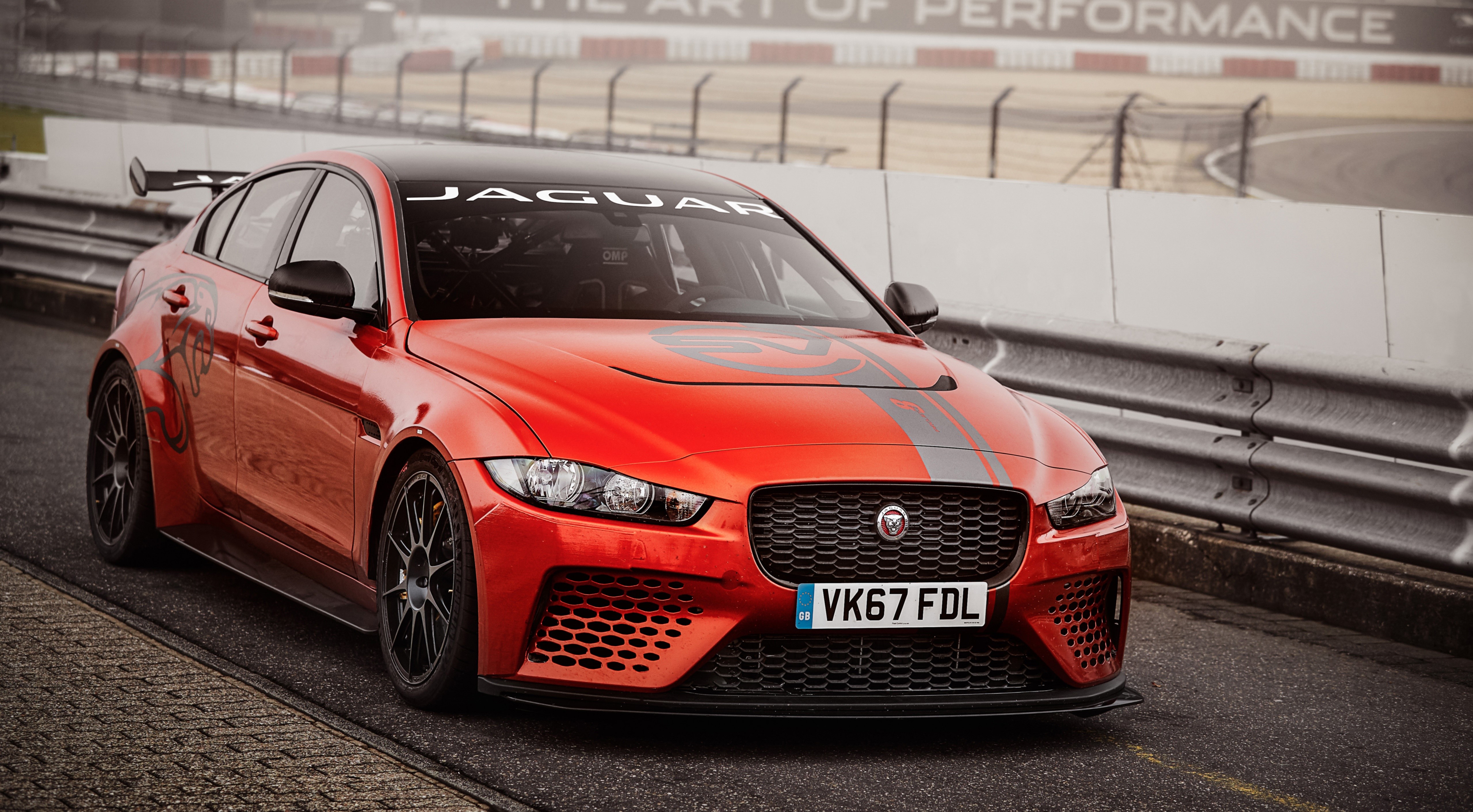 Red Jaguar XE SV Project 8 Sedan on Track HD Wallpaper