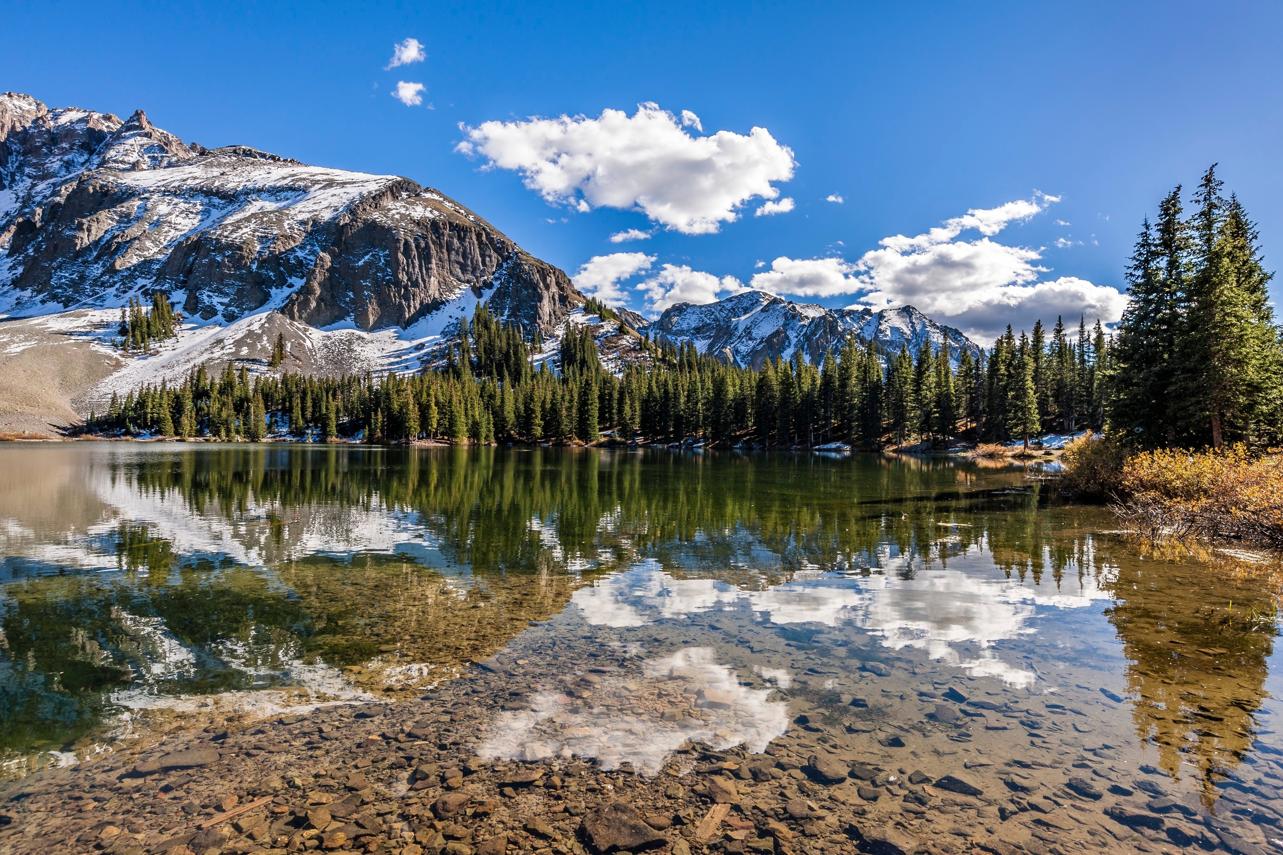 4K Alta Lakes Colorado Mountains Lake Scenery Trees Reflection Clouds HD Wallpaper