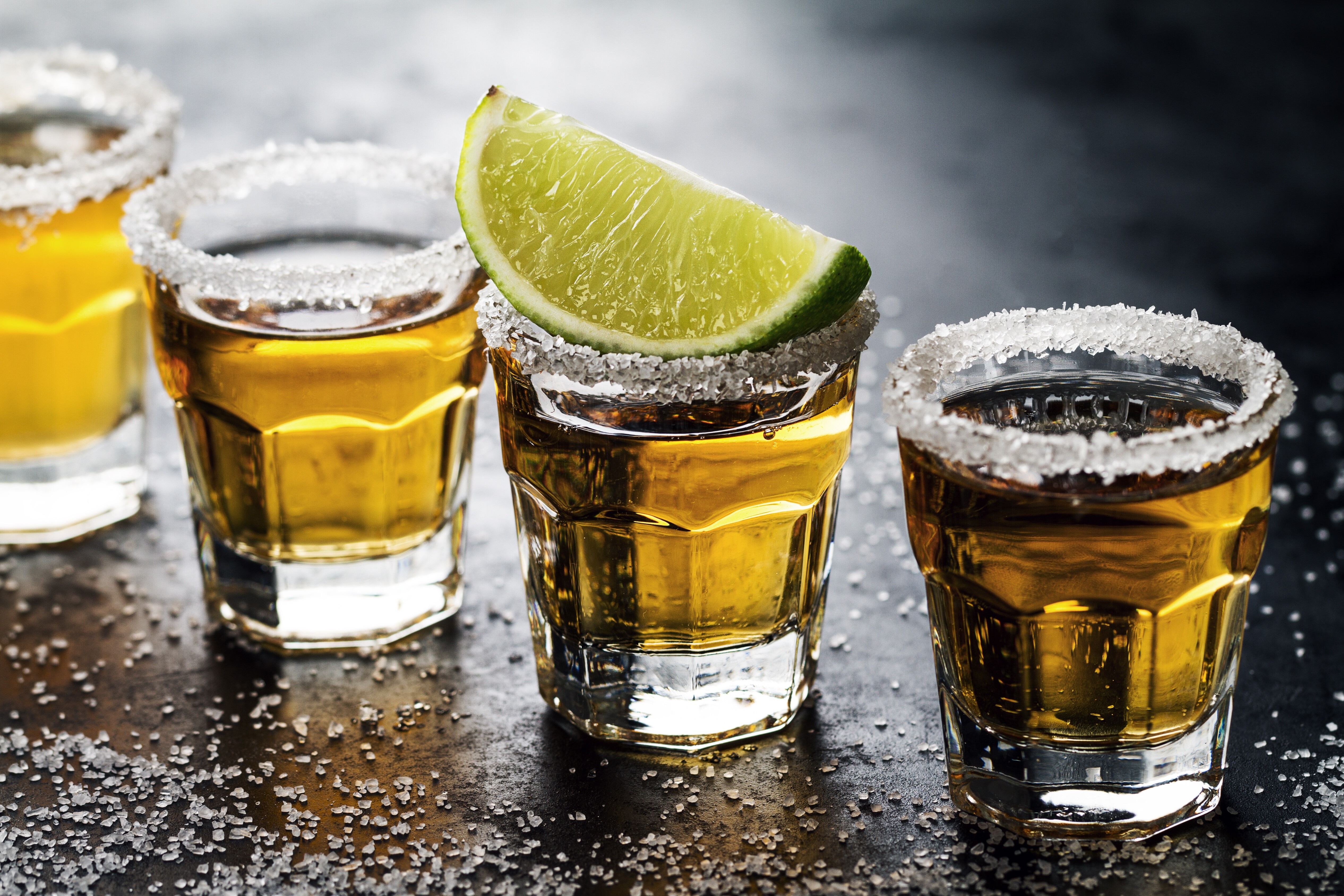 Tequila shots with lime and salt HD Wallpaper