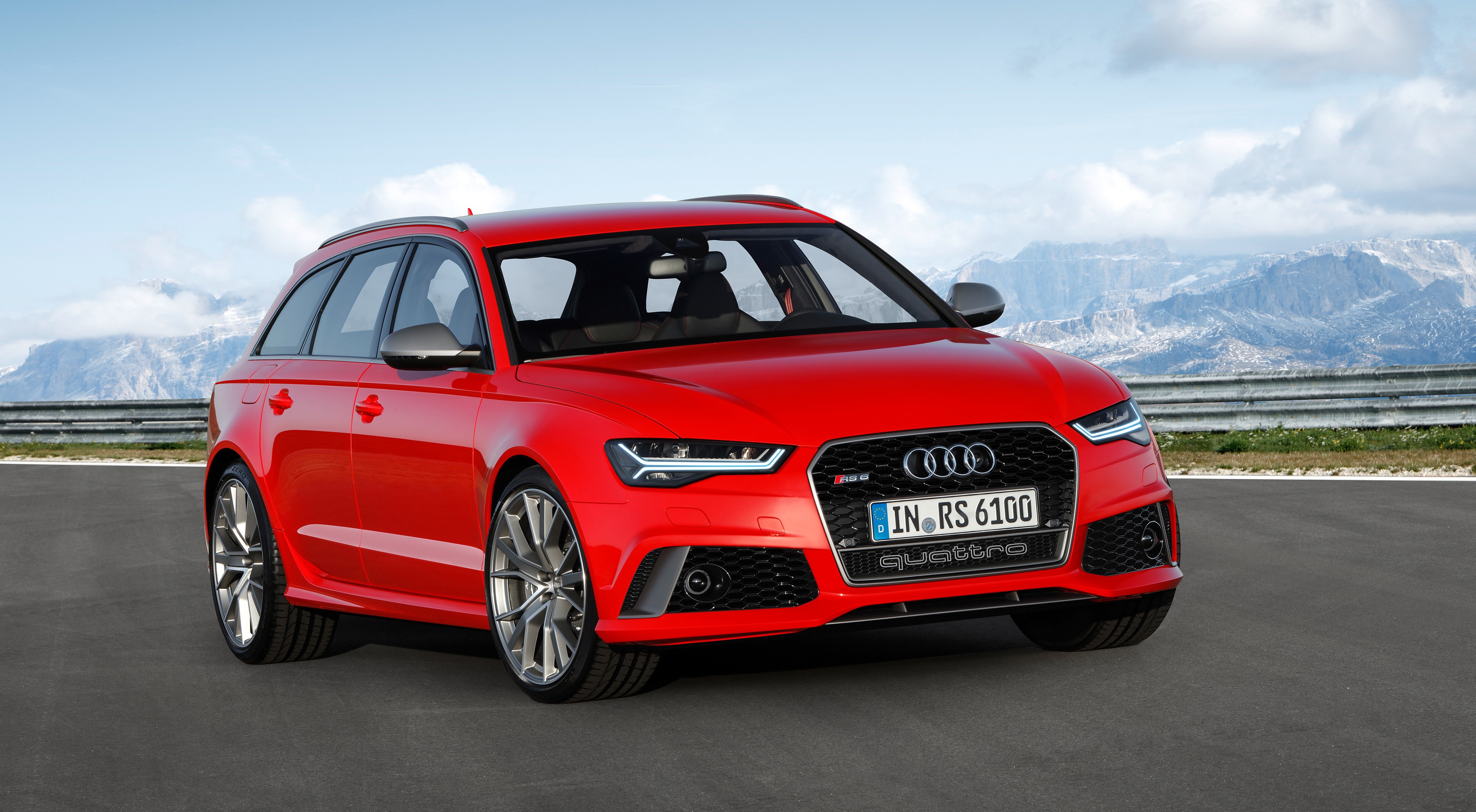 Red Audi RS6 Avant performance Estate car HD Wallpaper
