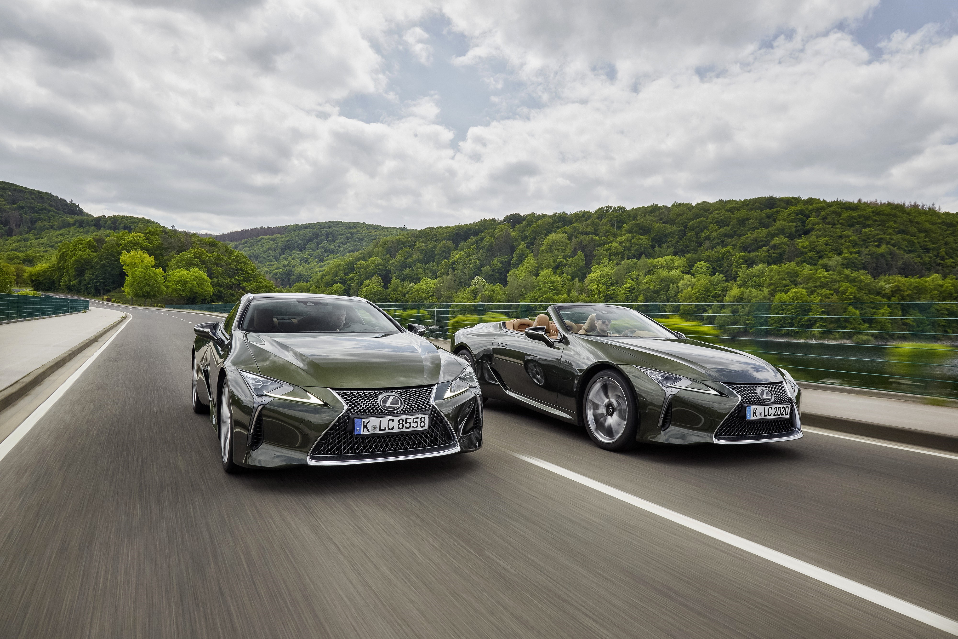 Two Lexus LC 500 Convertibles on a Road HD Wallpaper