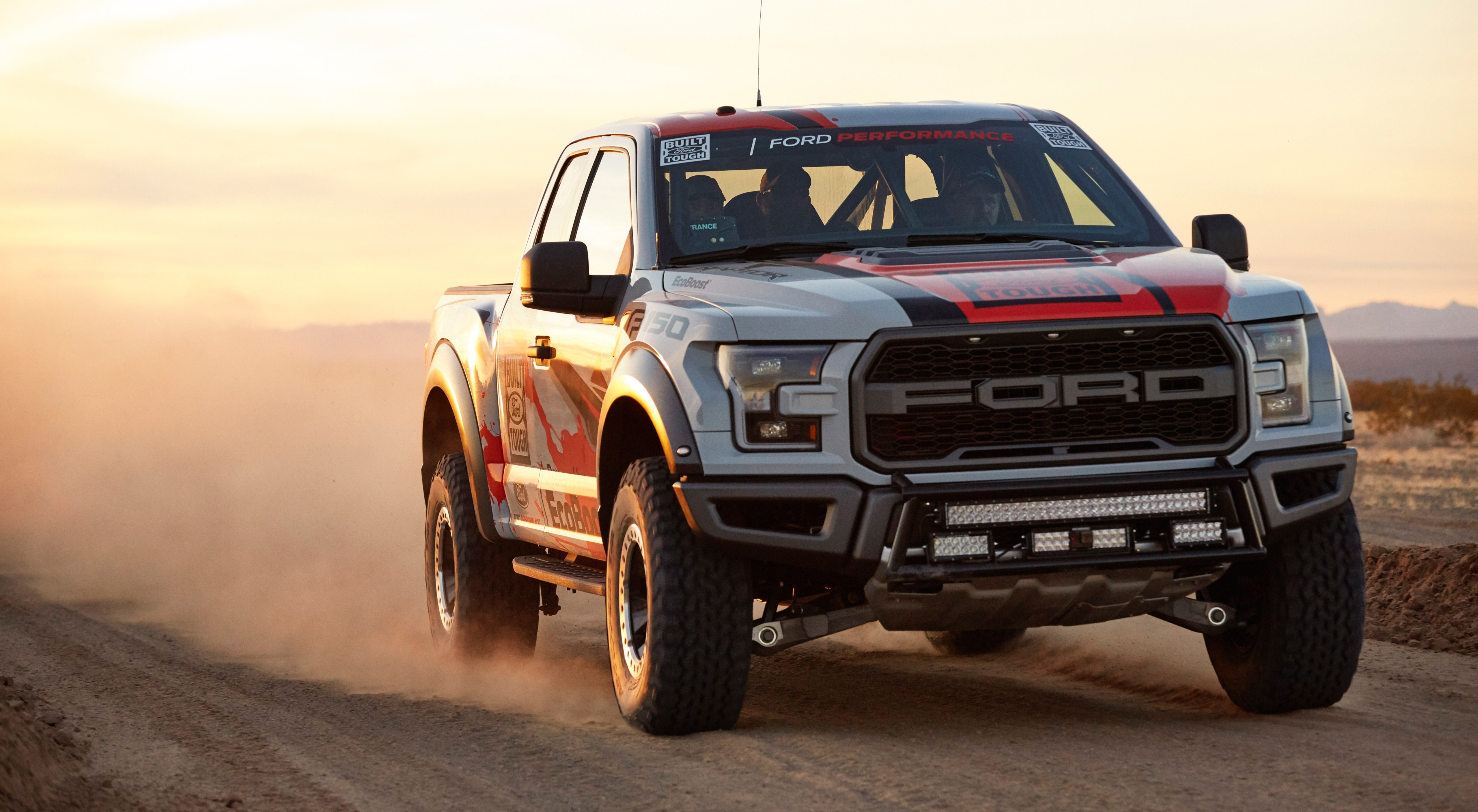 Ford F-150 Raptor Race Truck in Desert HD Wallpaper