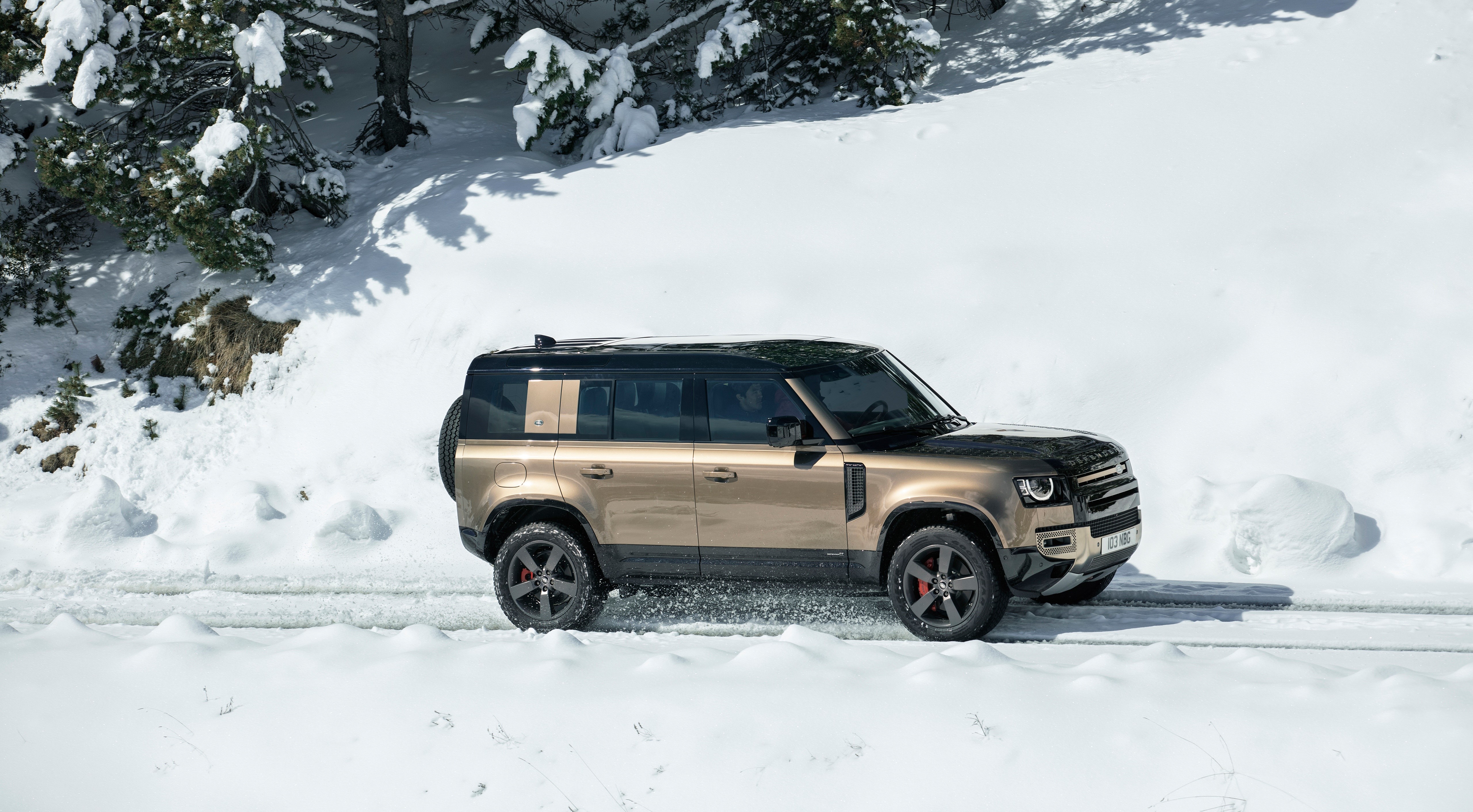 Land Rover Defender 110 P400 X in Snow HD Wallpaper