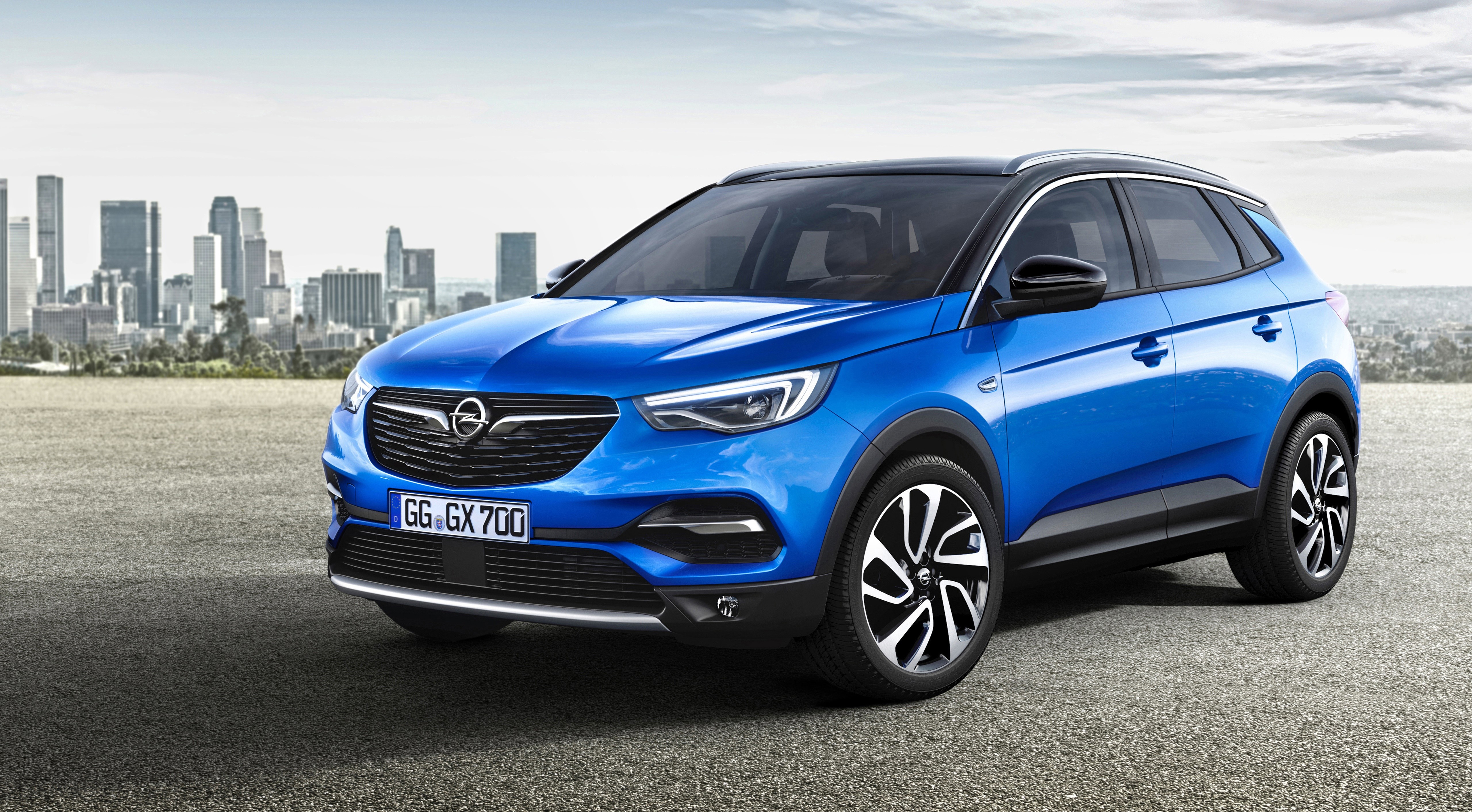 Blue Opel Grandland X Turbo Crossover 2017 HD Wallpaper