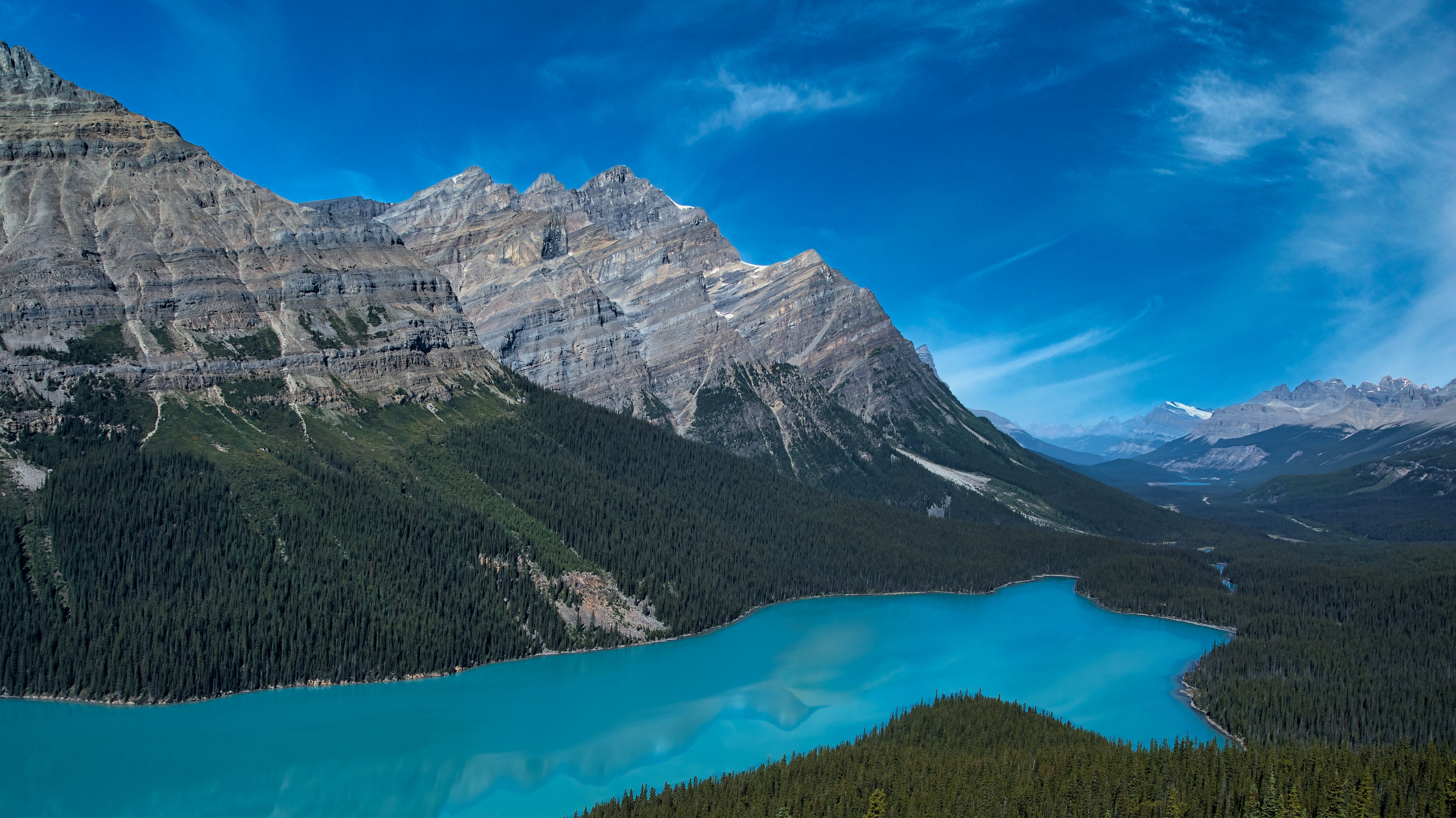 Peyto Lake and Mountains in Banff National Park, Canada HD Wallpaper