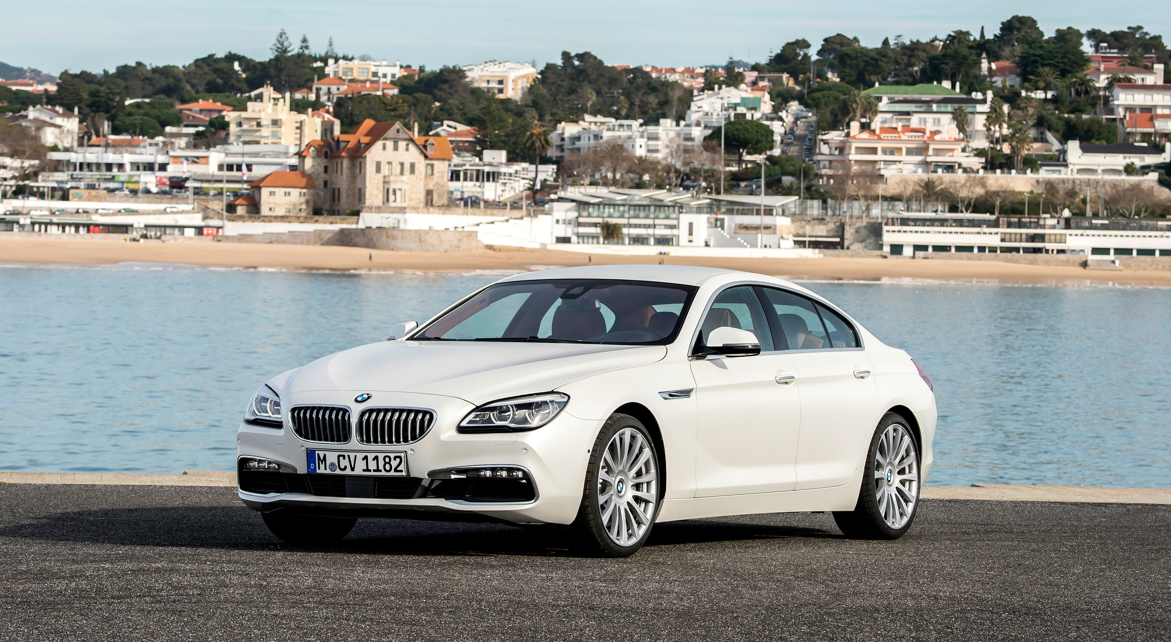 White 2015 BMW 650i Gran Coupe HD Wallpaper