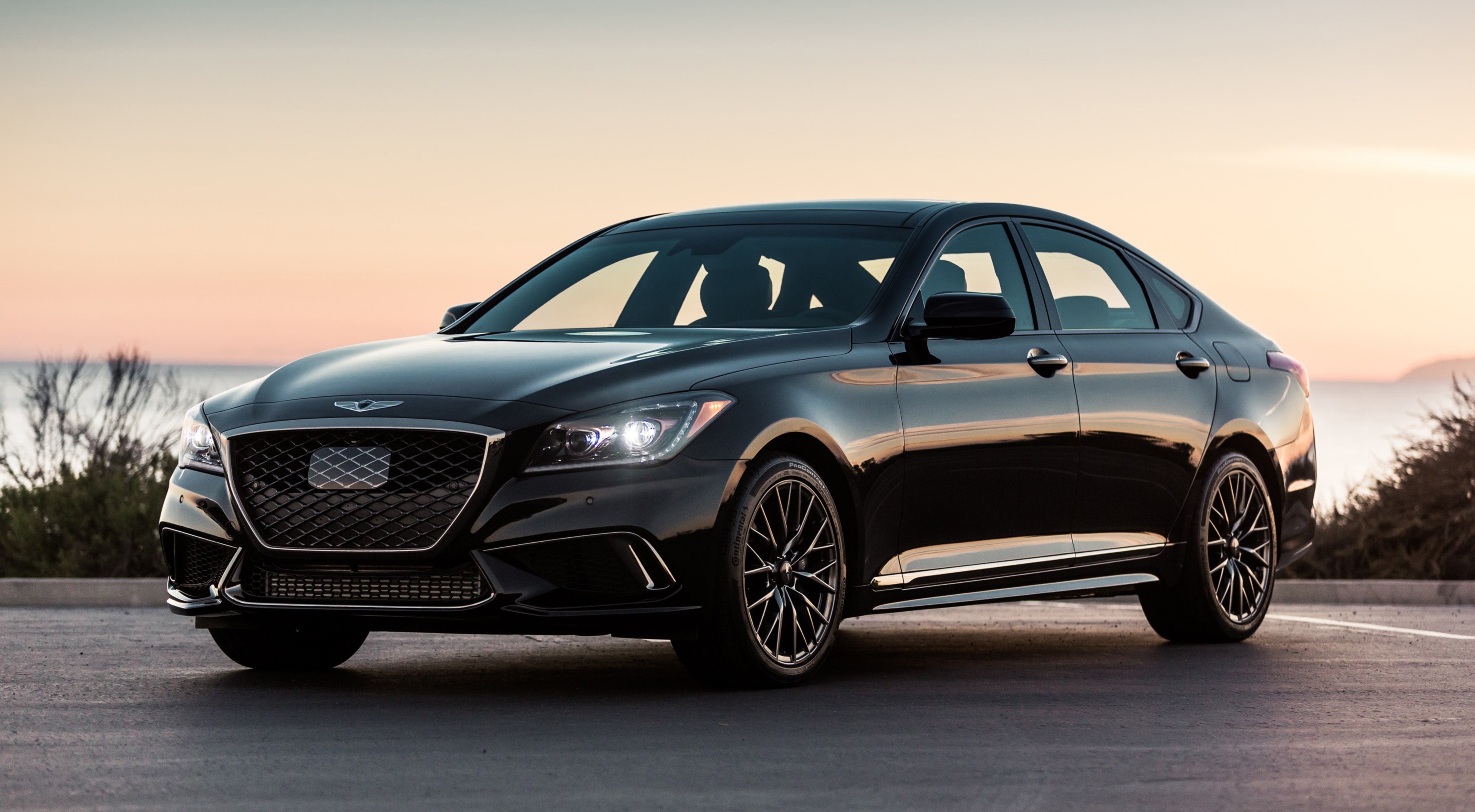 Black 2017 Genesis G80 Sport Sedan HD Wallpaper