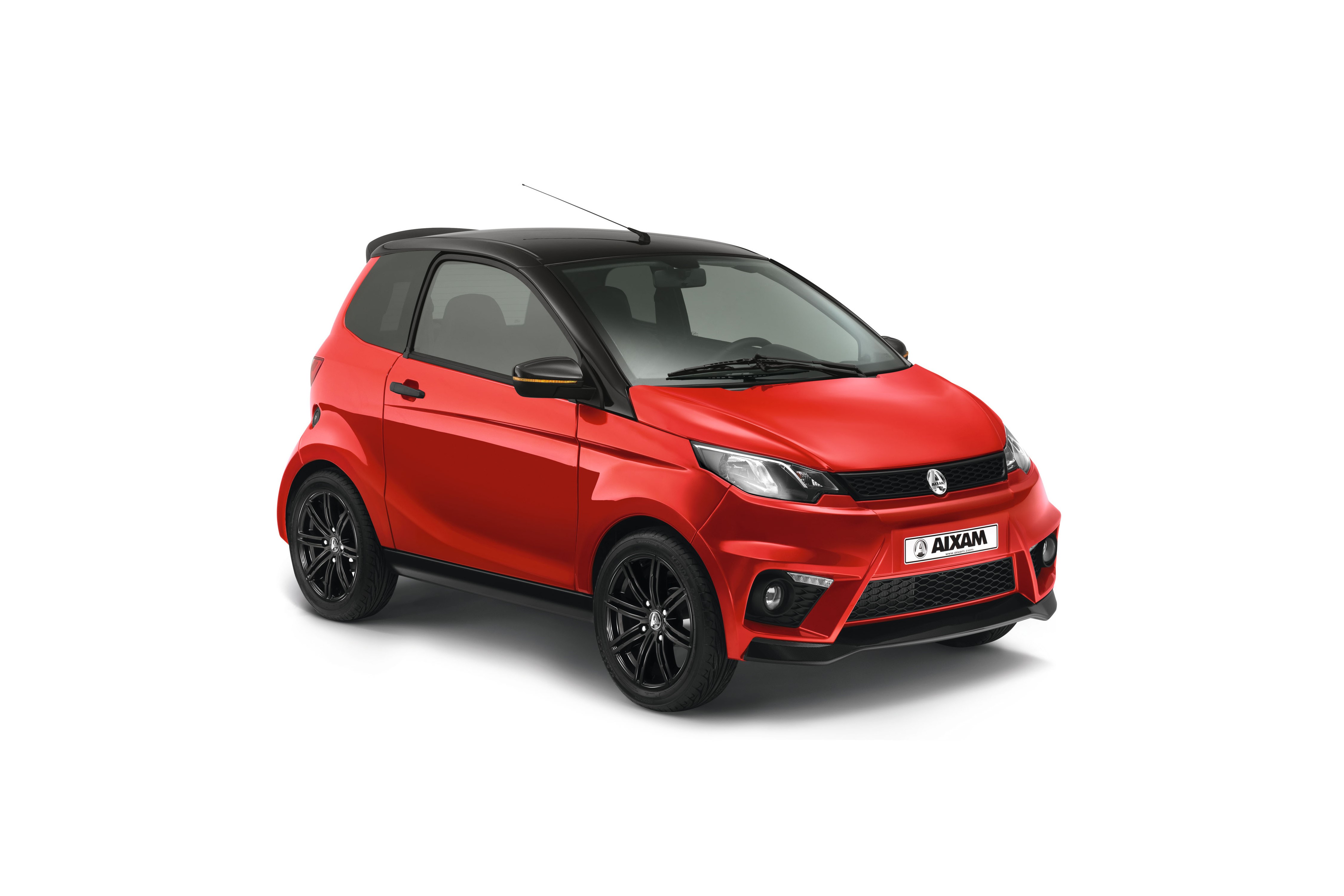 Red AIXAM car with black roof HD Wallpaper