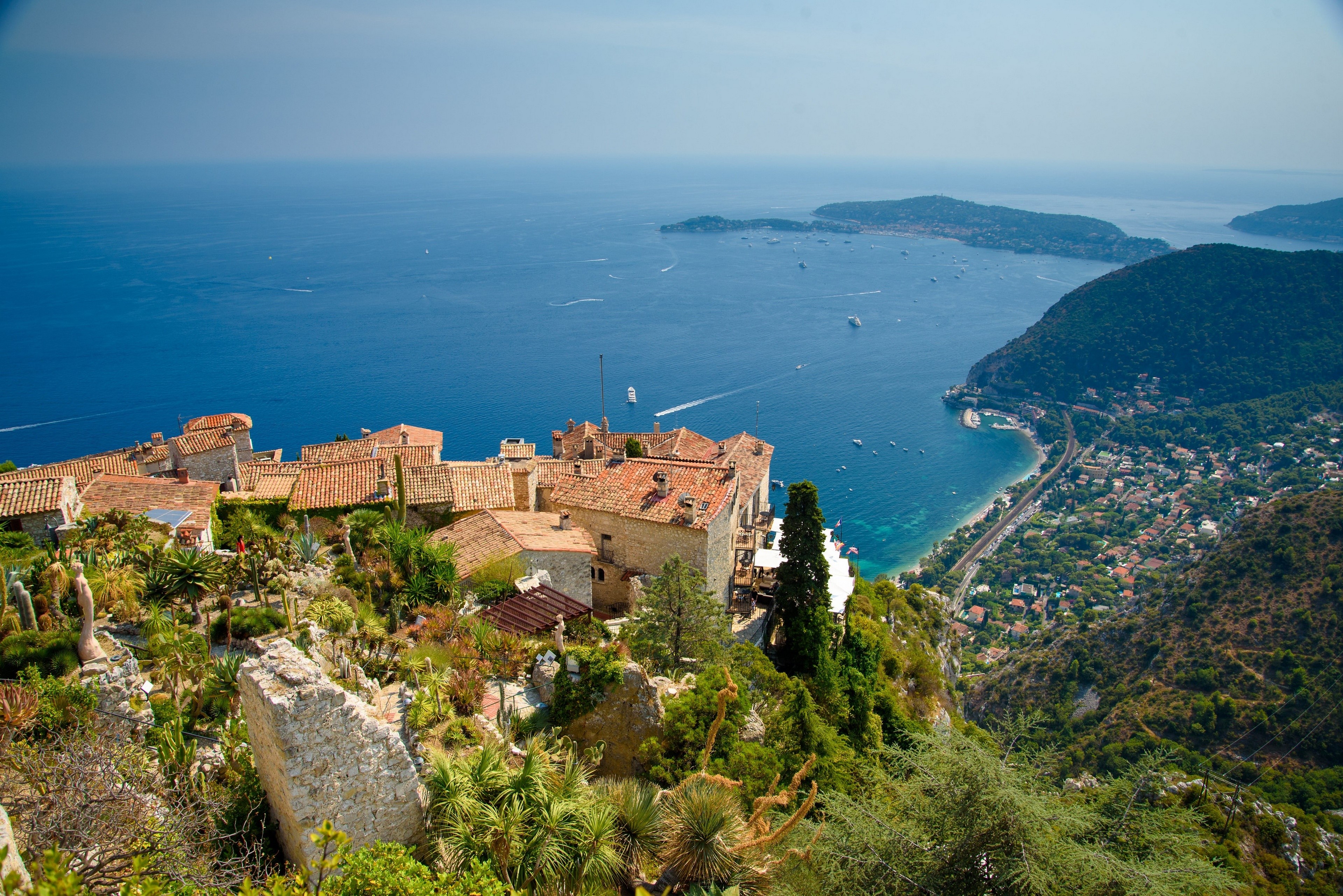 Eze Village, France, Coastline from Above HD Wallpaper