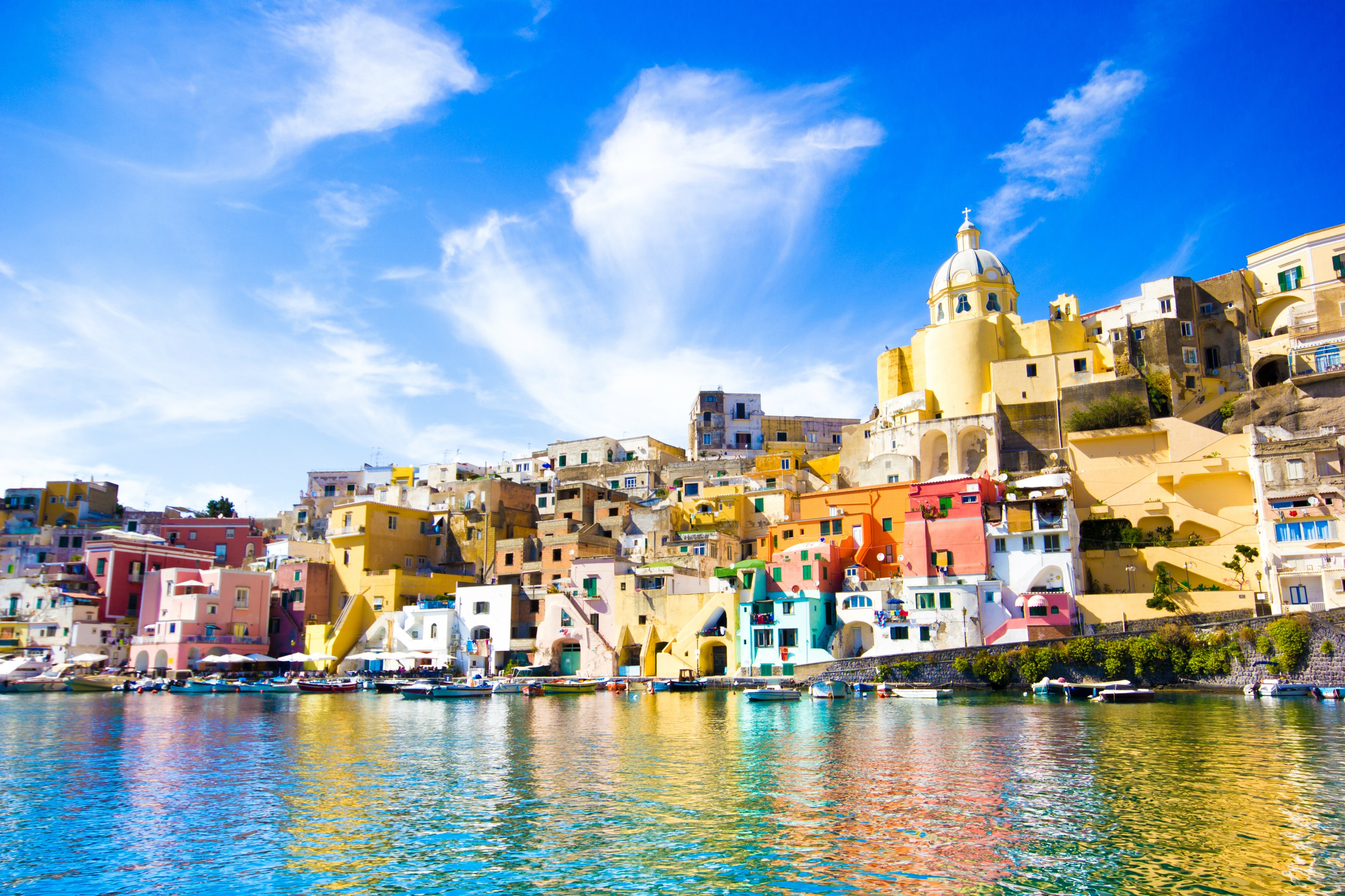 4K Procida Campania region Italy Houses Sea HD Wallpaper