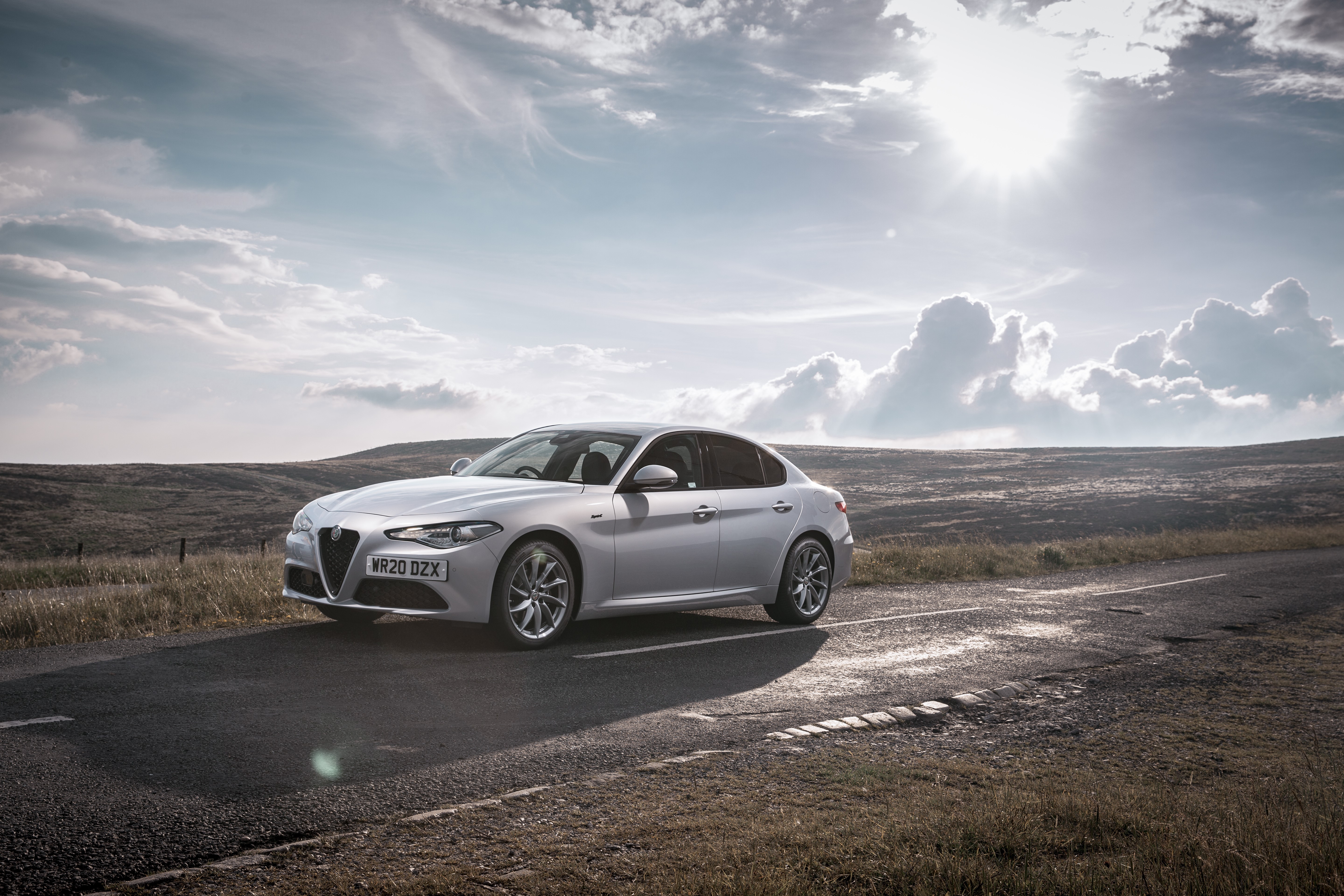 Alfa Romeo Giulia Sprint UK-spec on a road HD Wallpaper