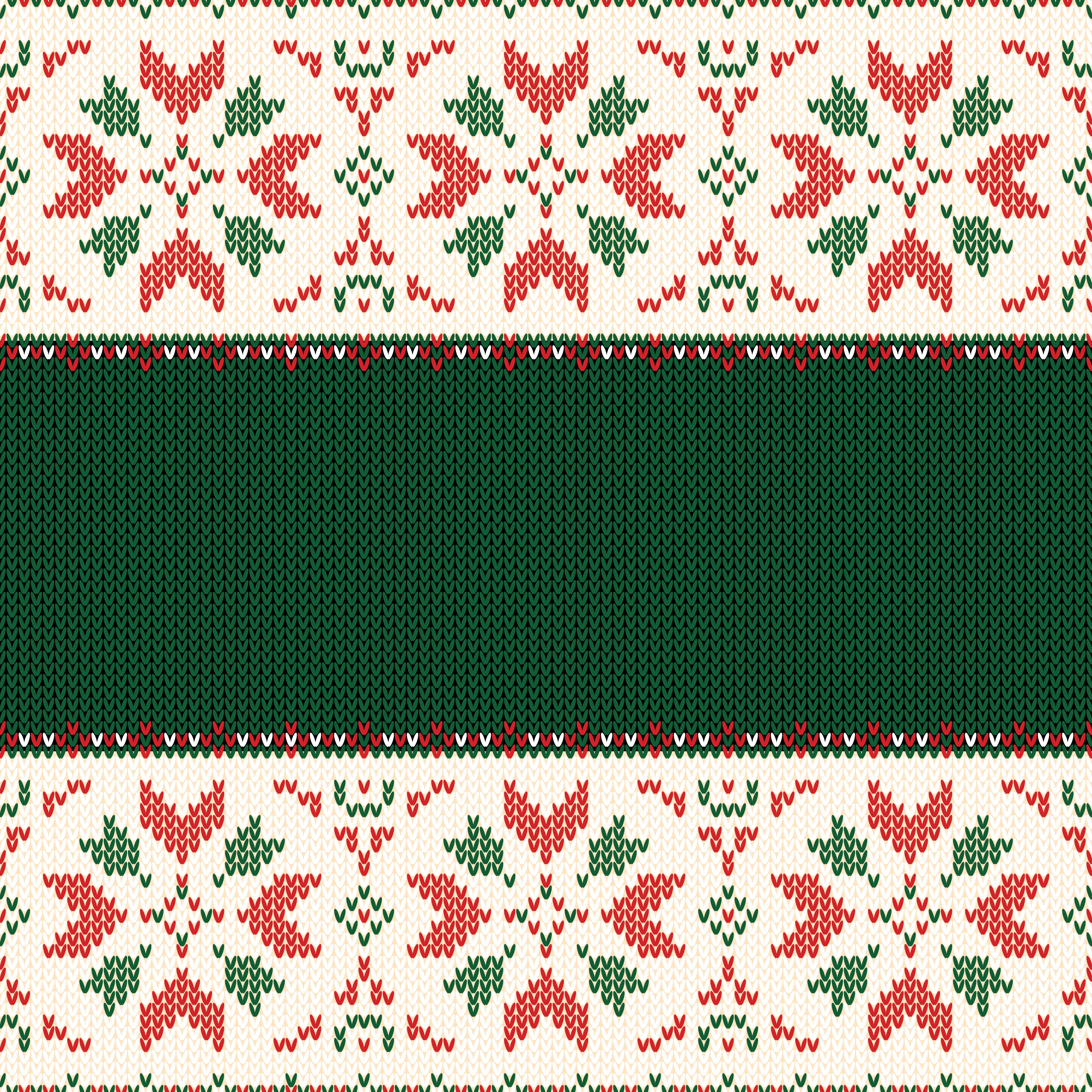 Christmas knitted sweater pattern with green center HD Wallpaper
