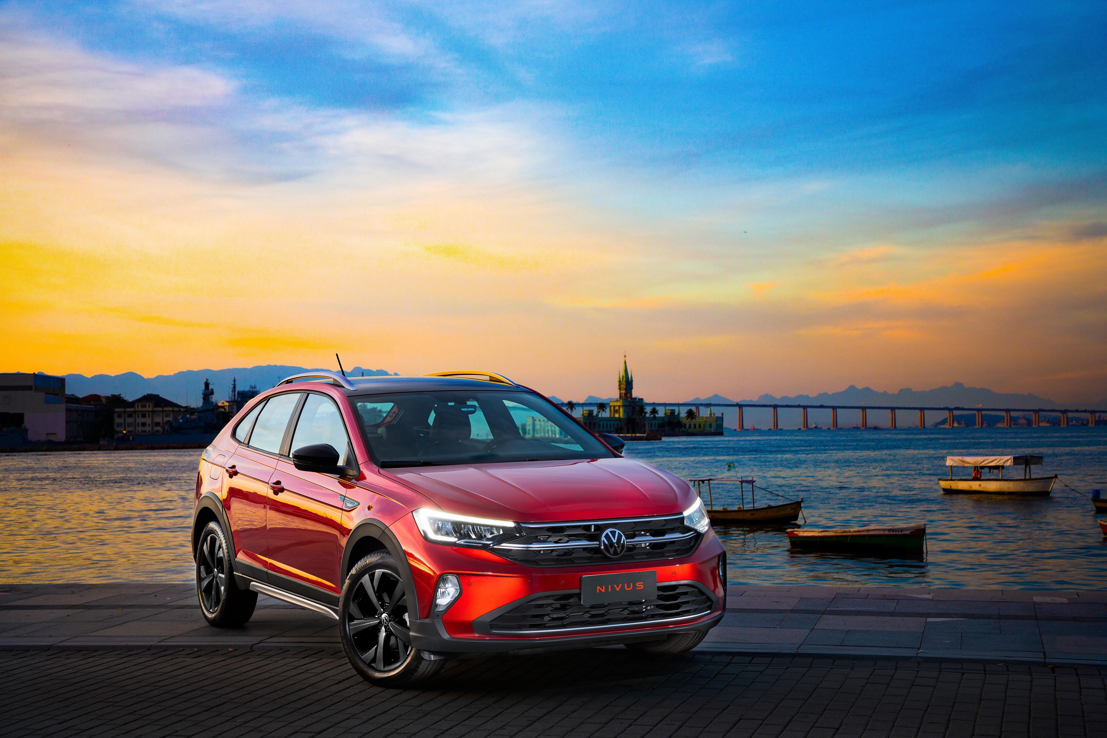 Red Volkswagen Nivus Highline 200 TSI Launching Edition HD Wallpaper