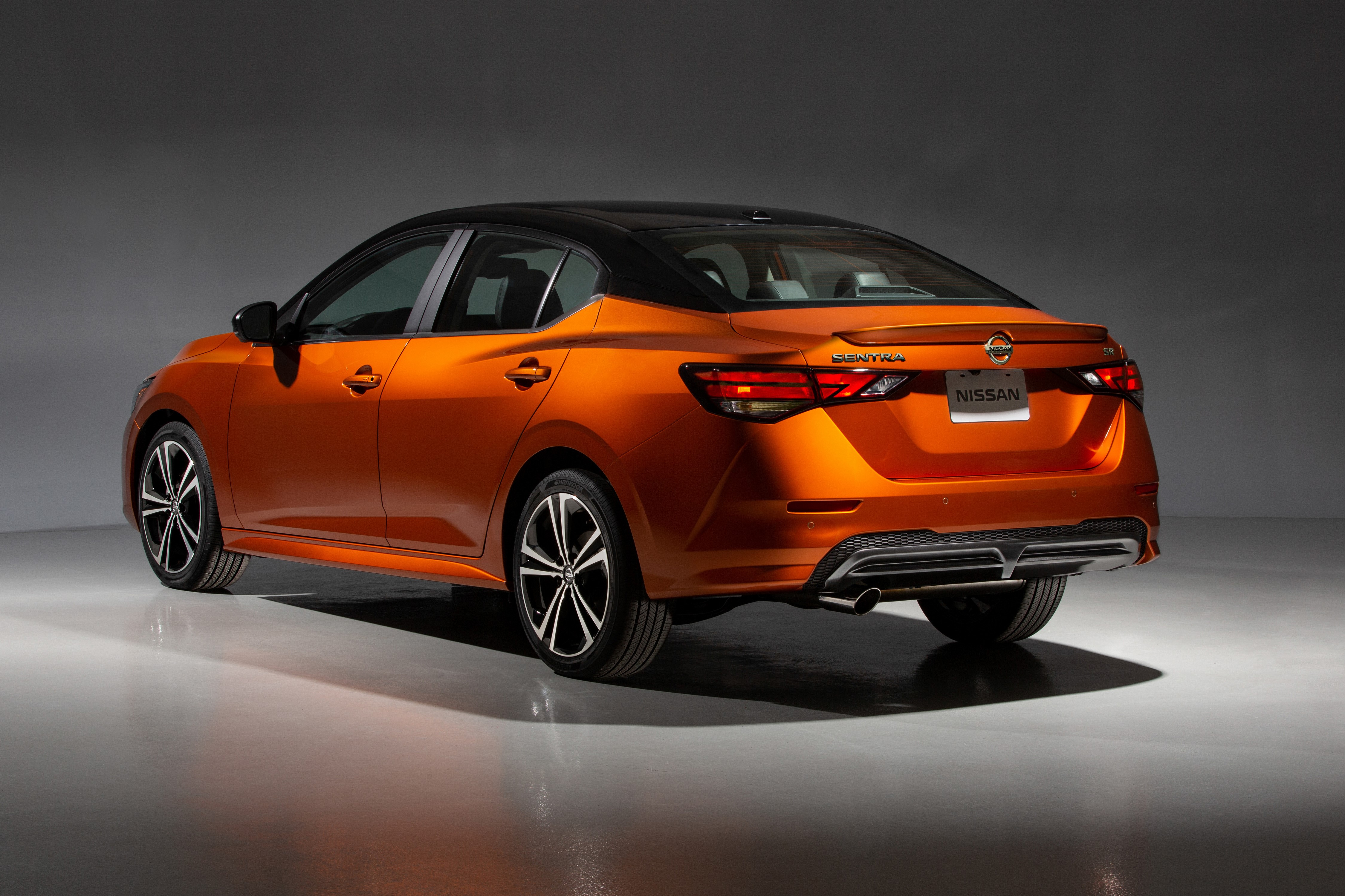 4K Orange Metallic Nissan Sentra SR Back View HD Wallpaper