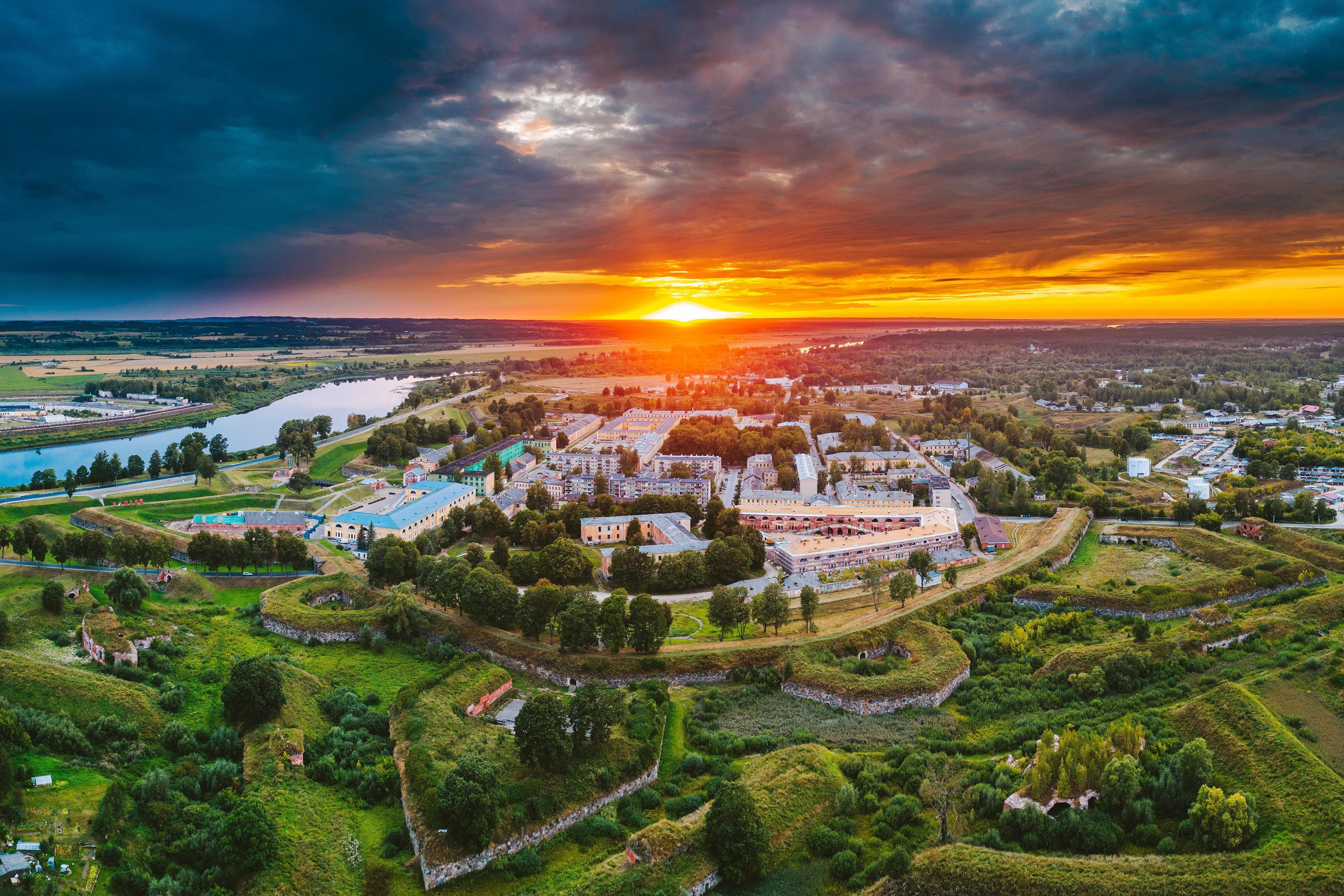 Daugavpils Fortress at Sunset, Latvia HD Wallpaper