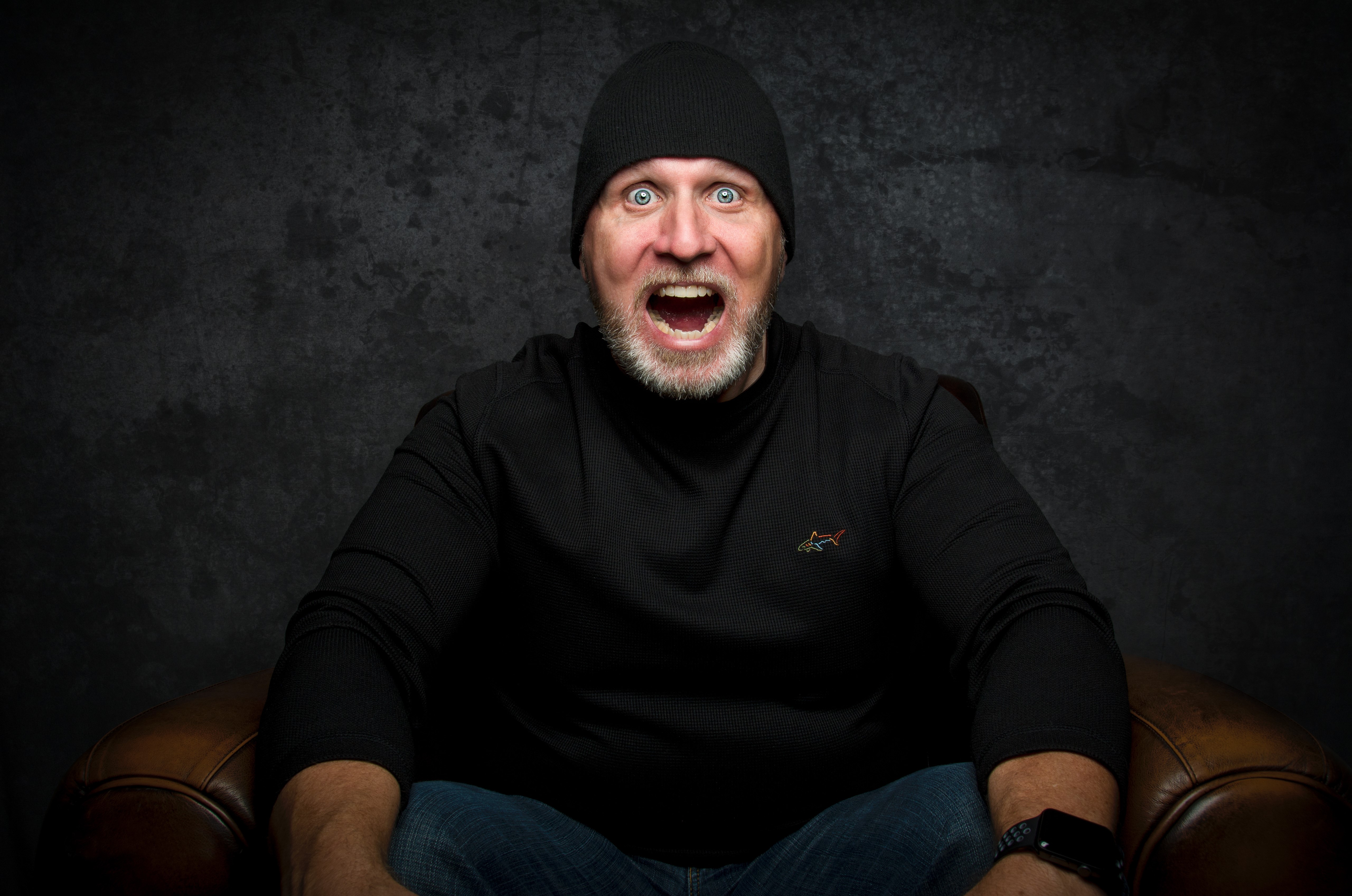 Man in Winter Hat and T-shirt with Beard HD Wallpaper