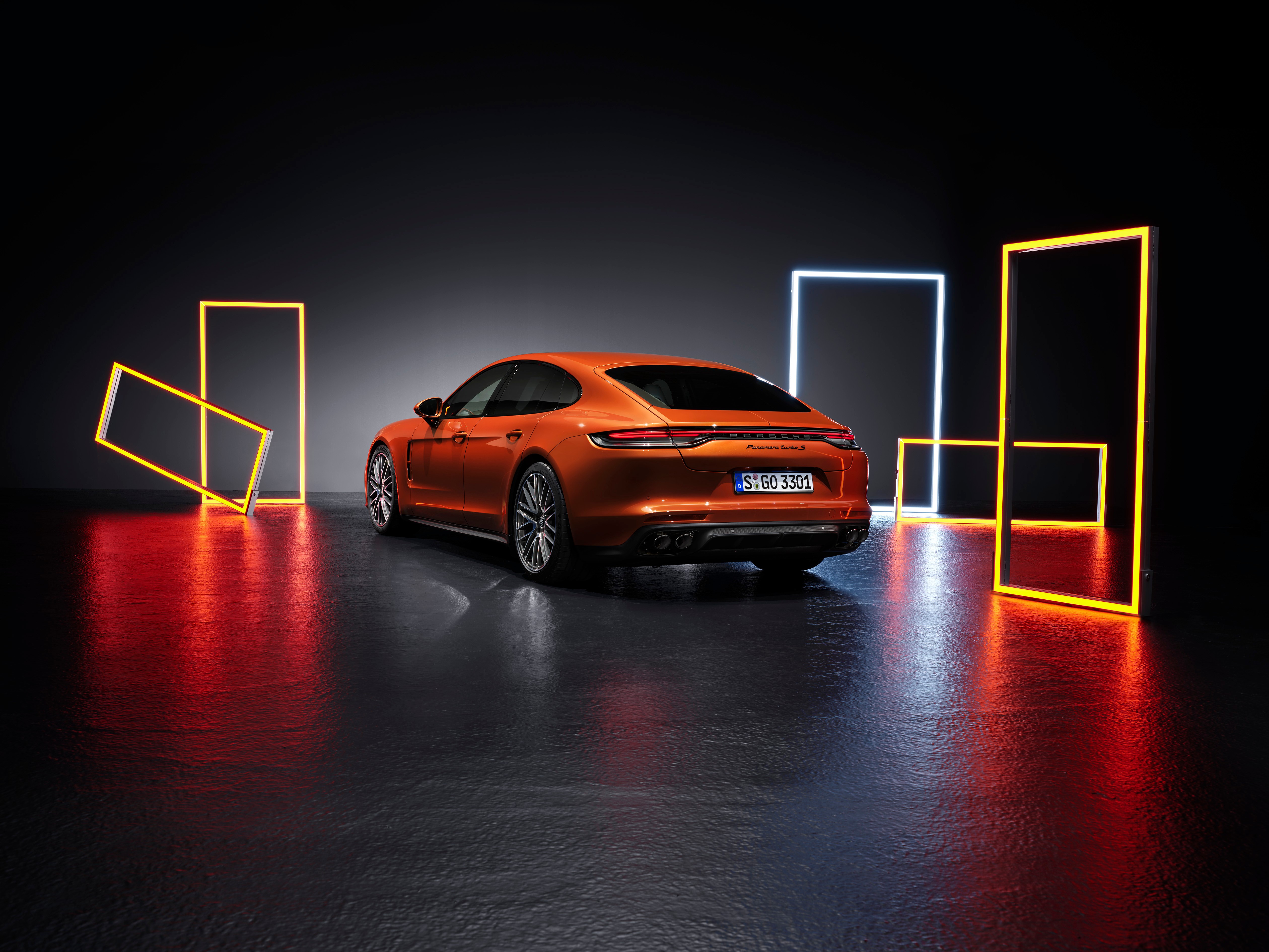 Porsche Panamera Turbo S (971) 2020 Orange Metallic HD Wallpaper