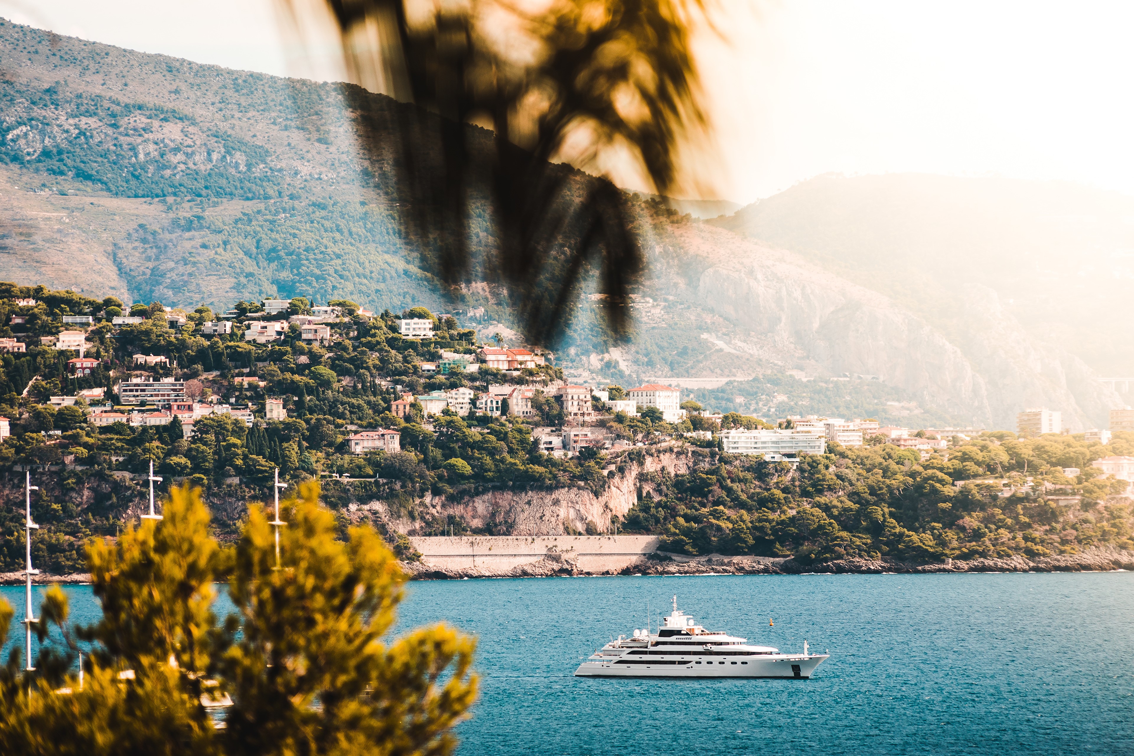 Yacht off the coast of Monaco HD Wallpaper