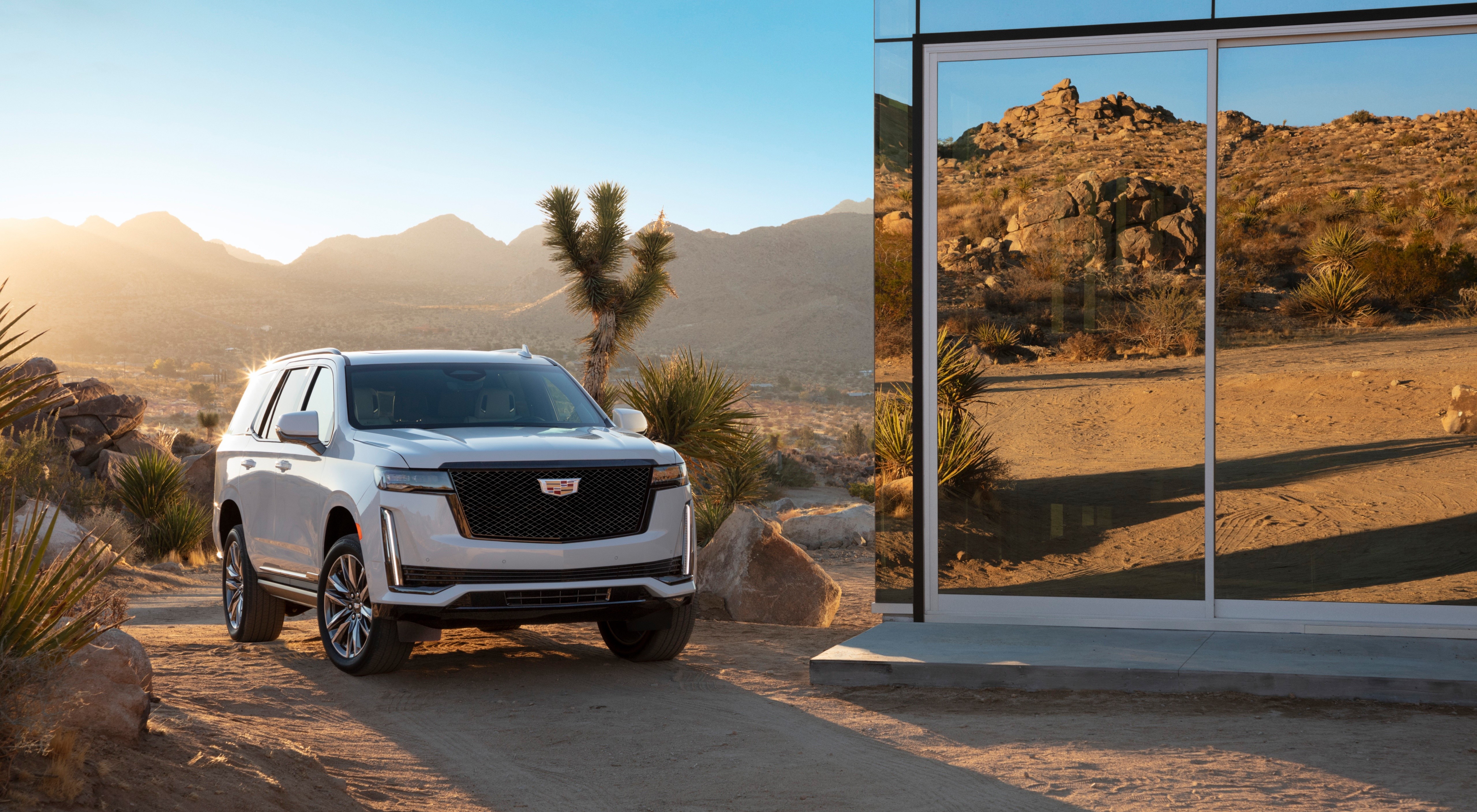 White Cadillac Escalade Platinum Sport SUV HD Wallpaper