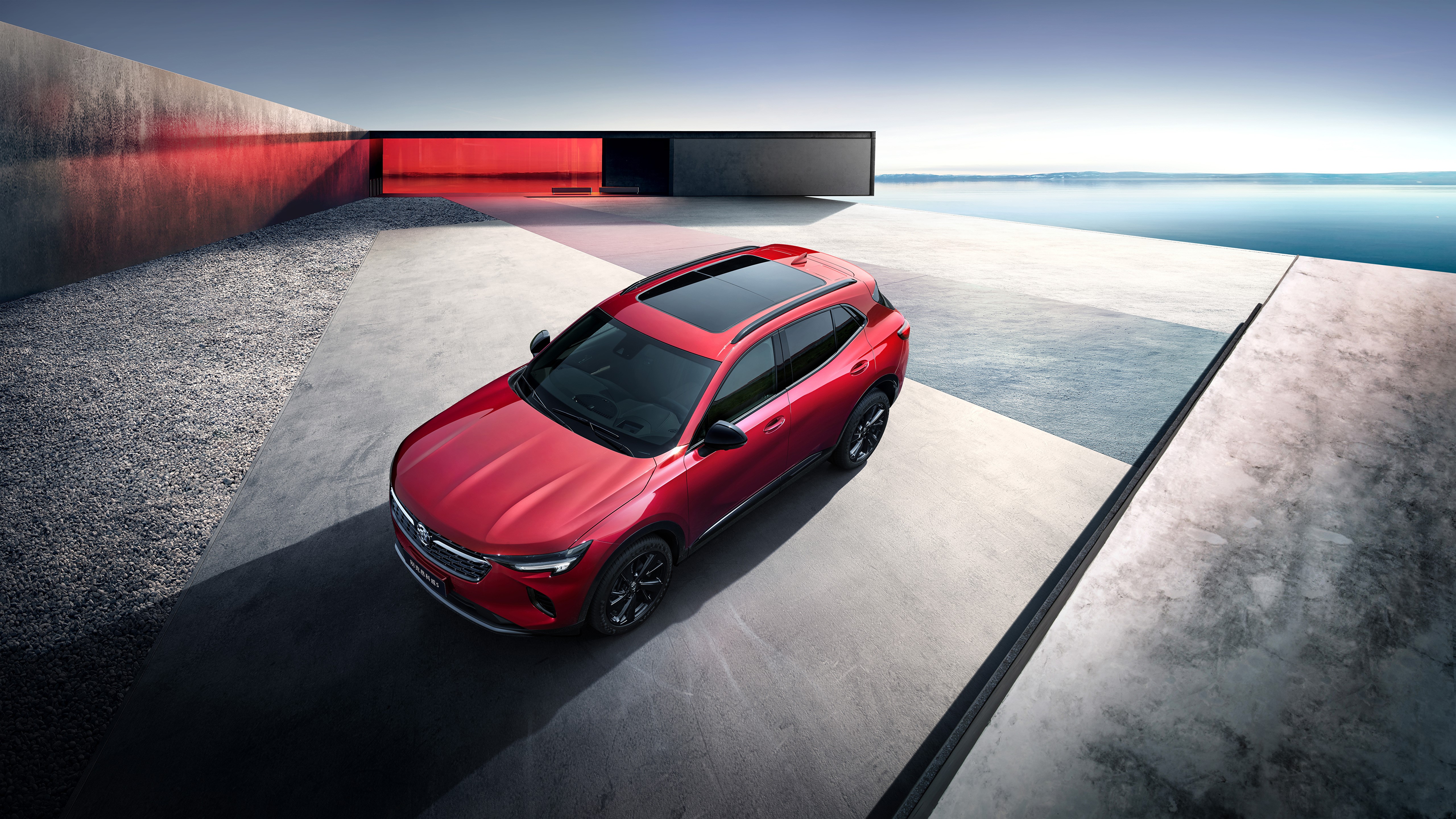 Red 2020 Buick Envision S Crossover from Above HD Wallpaper