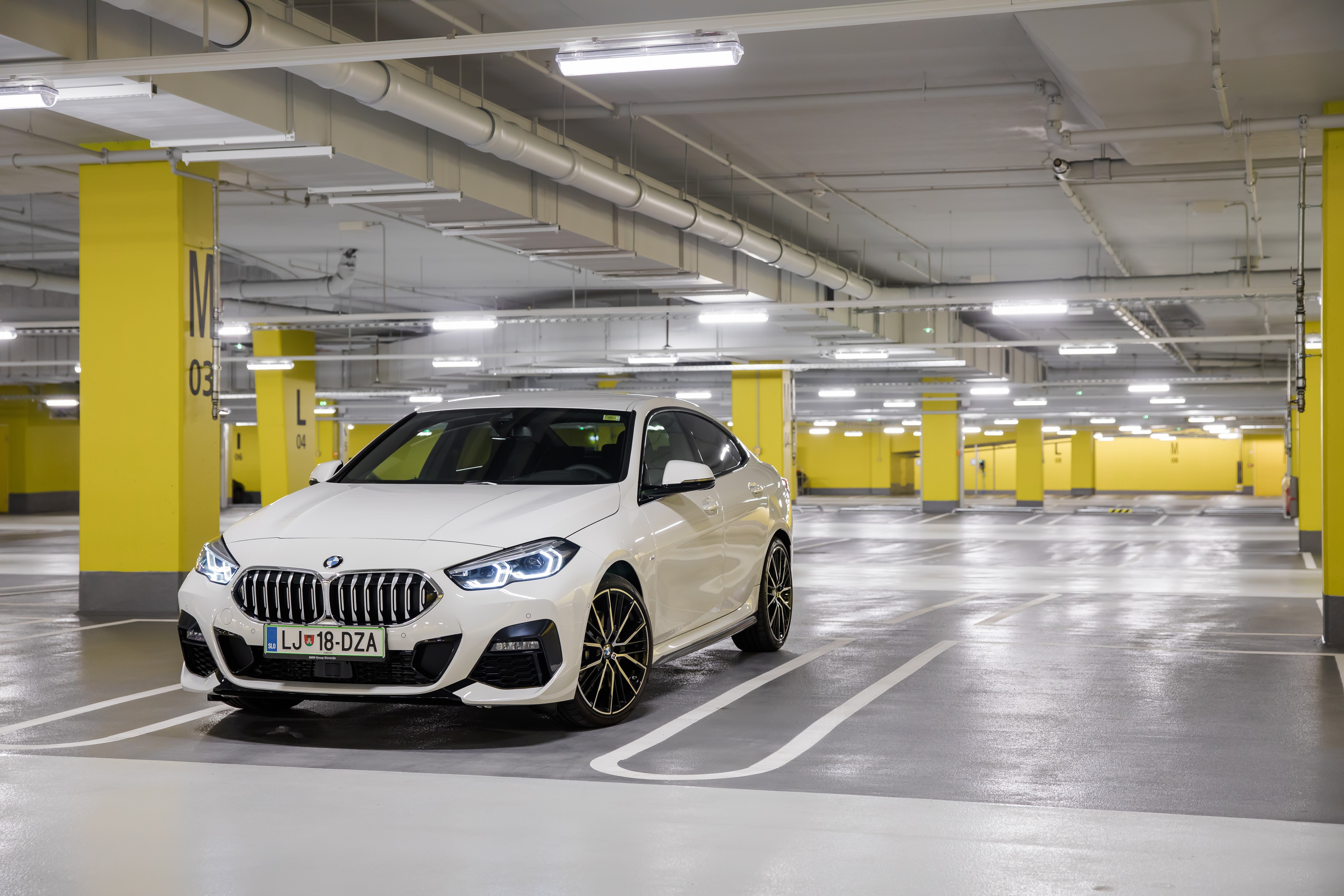 White BMW 220d Gran Coupe M Performance Parts in Parking HD Wallpaper