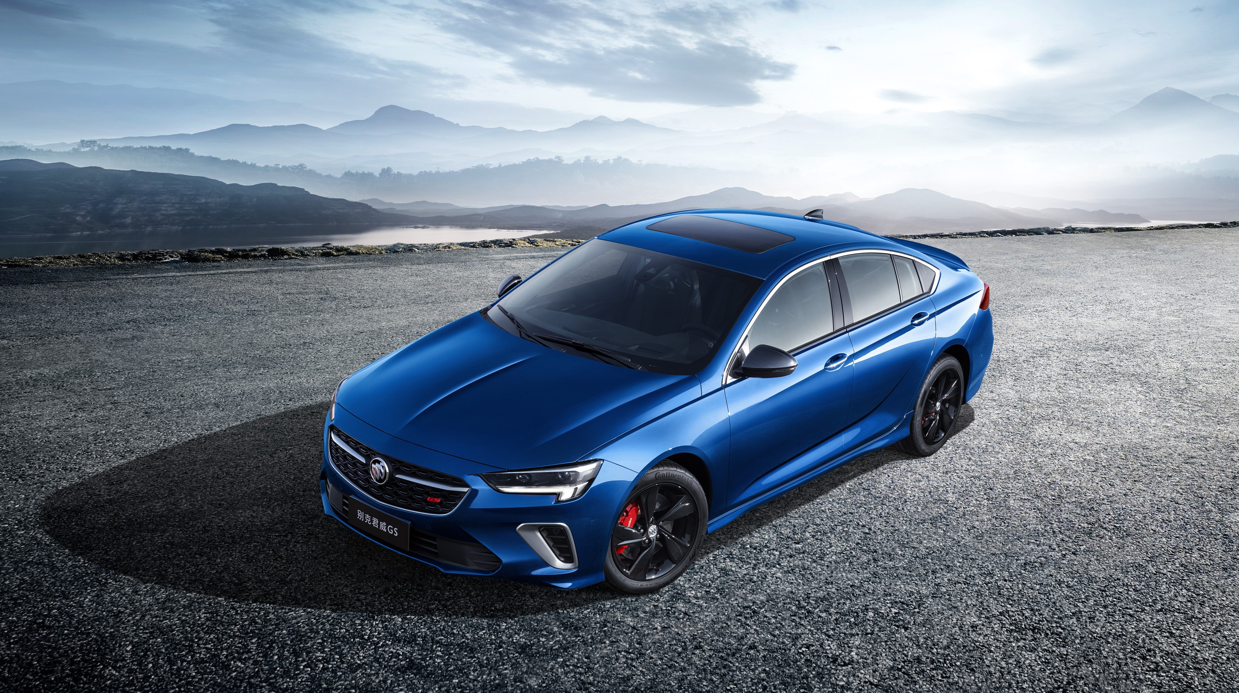 Blue 2020 Buick Regal GS HD Wallpaper