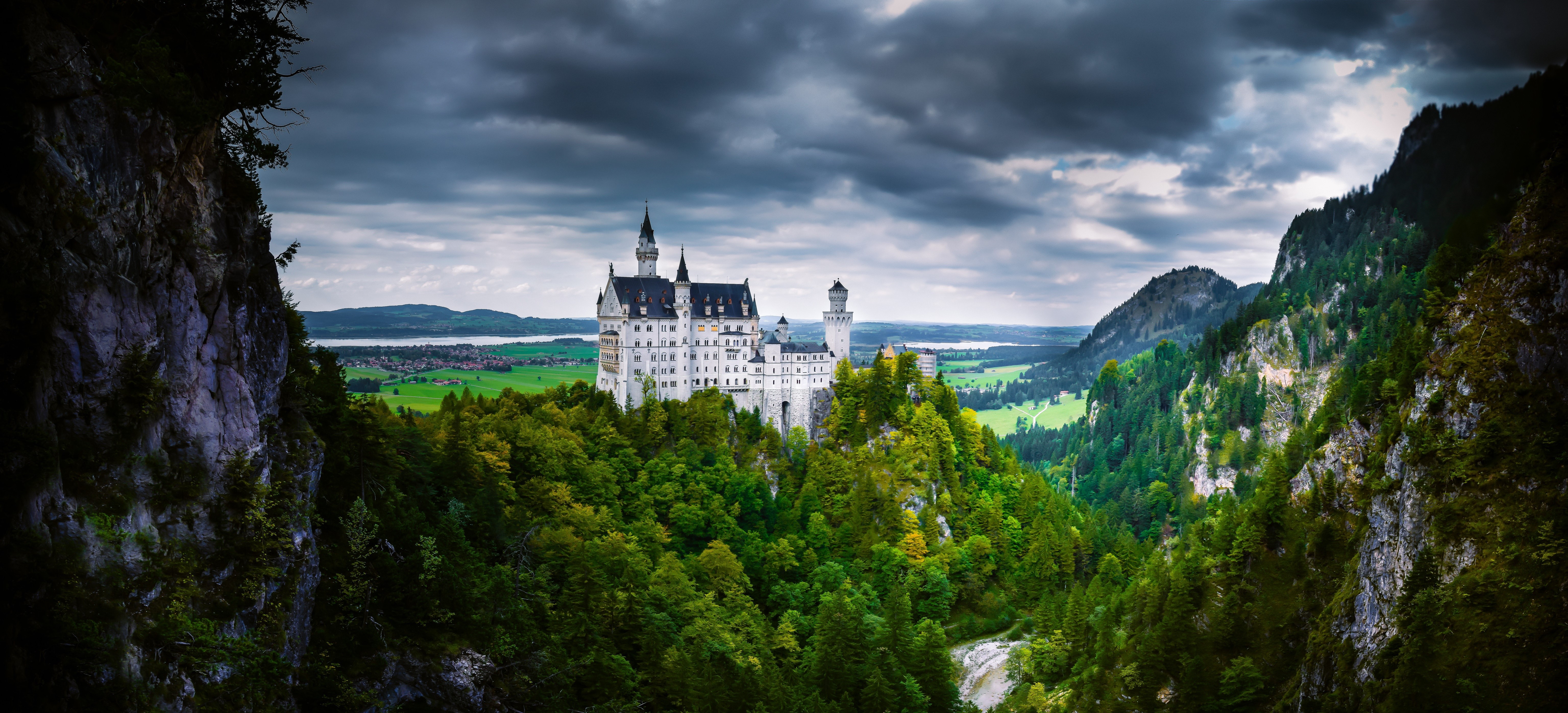 Neuschwanstein Castle in the Alps, Germany HD Wallpaper