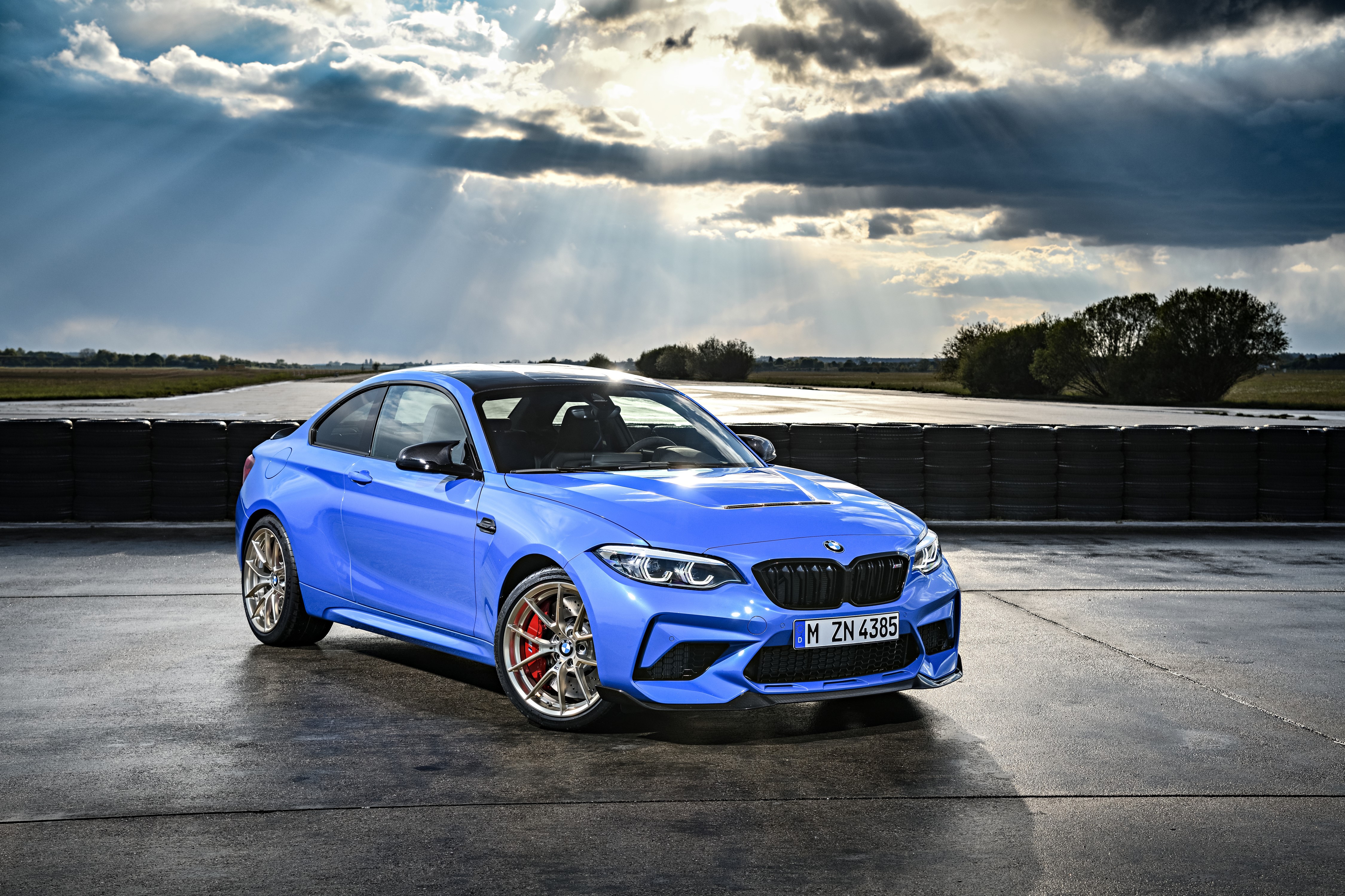 Blue 2019 BMW M2 CS on a Race Track HD Wallpaper