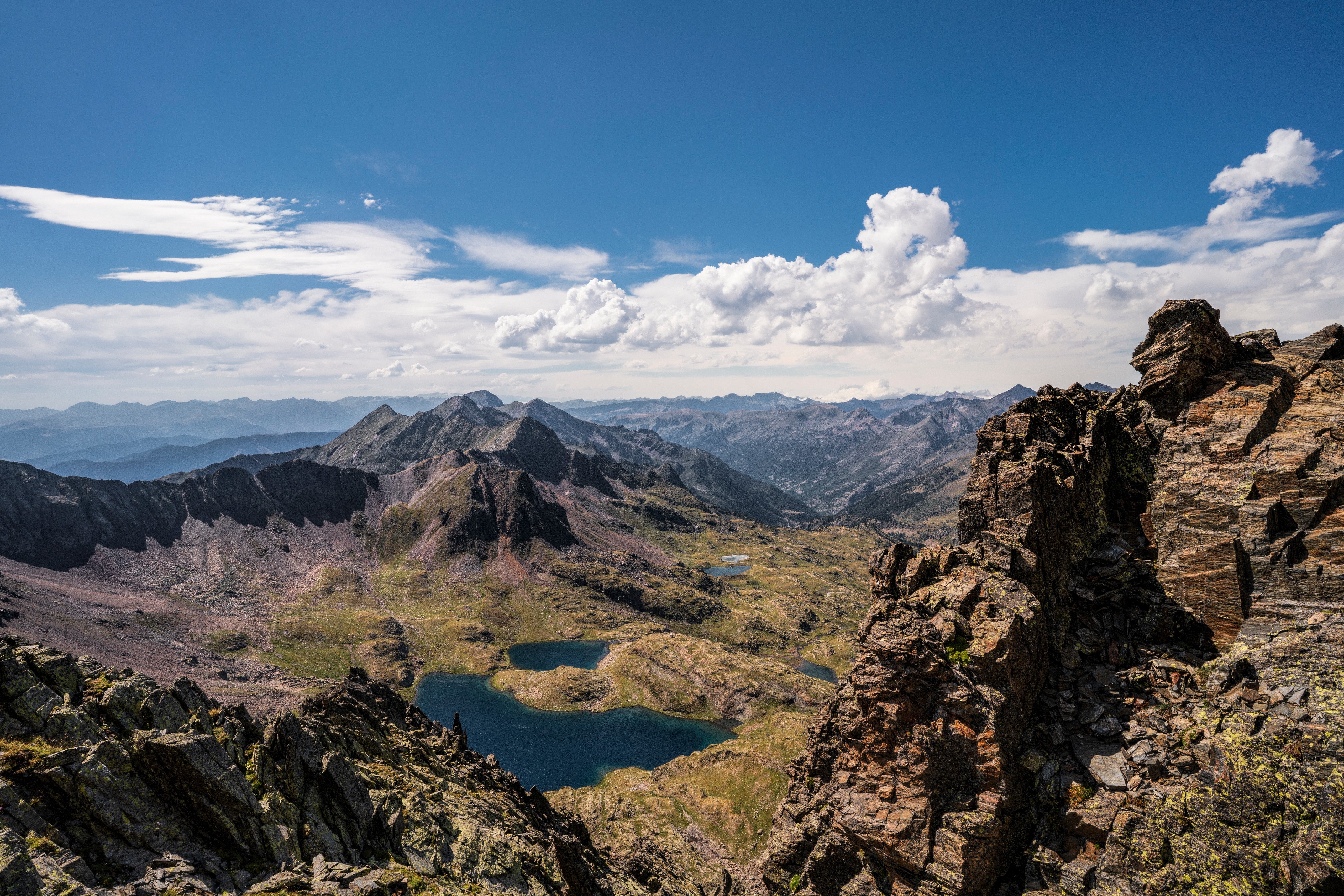 Mountains and Lakes in Coma Pedrosa National Park, Andorra HD Wallpaper