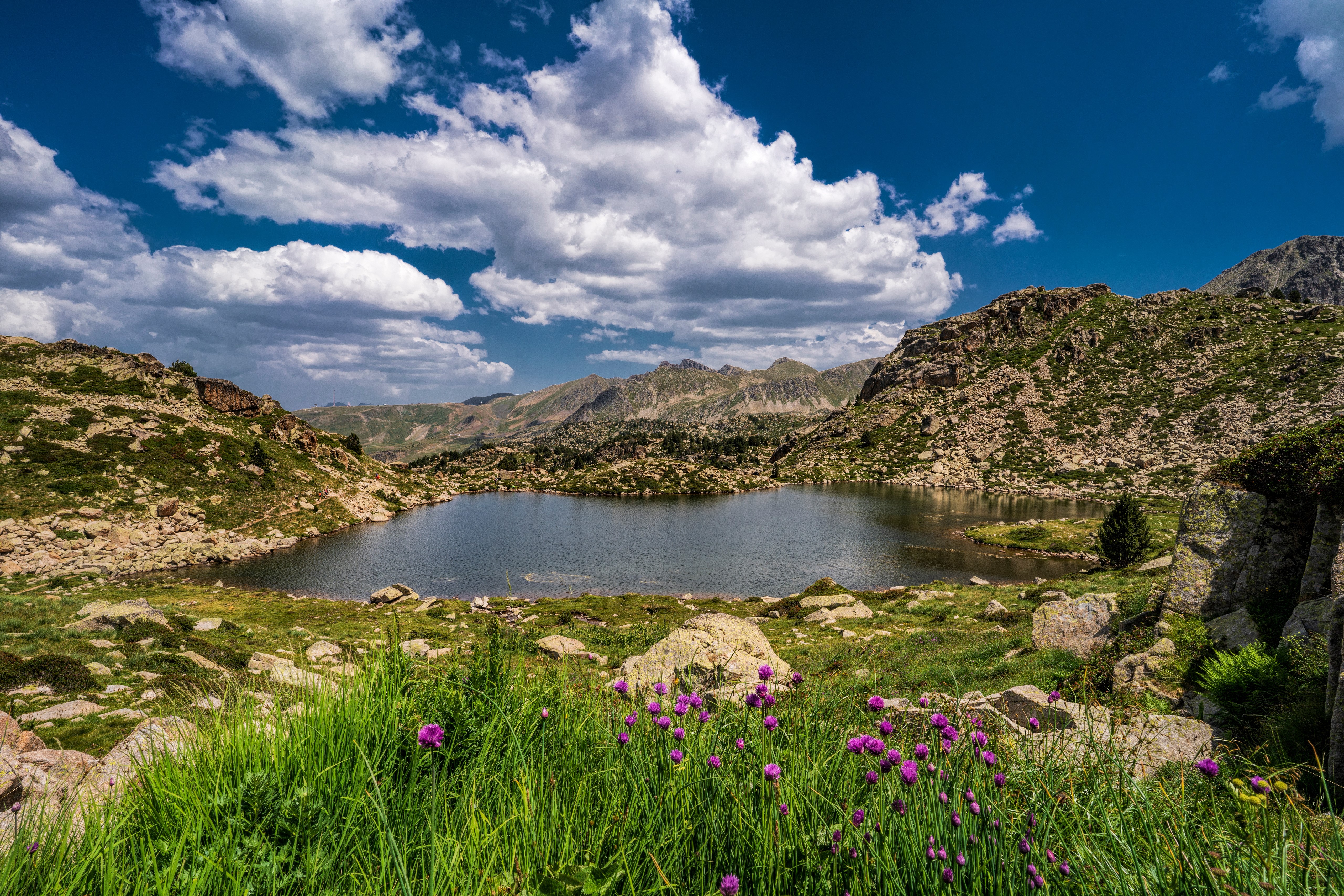 Lake Pessons in Andorra Mountains HD Wallpaper