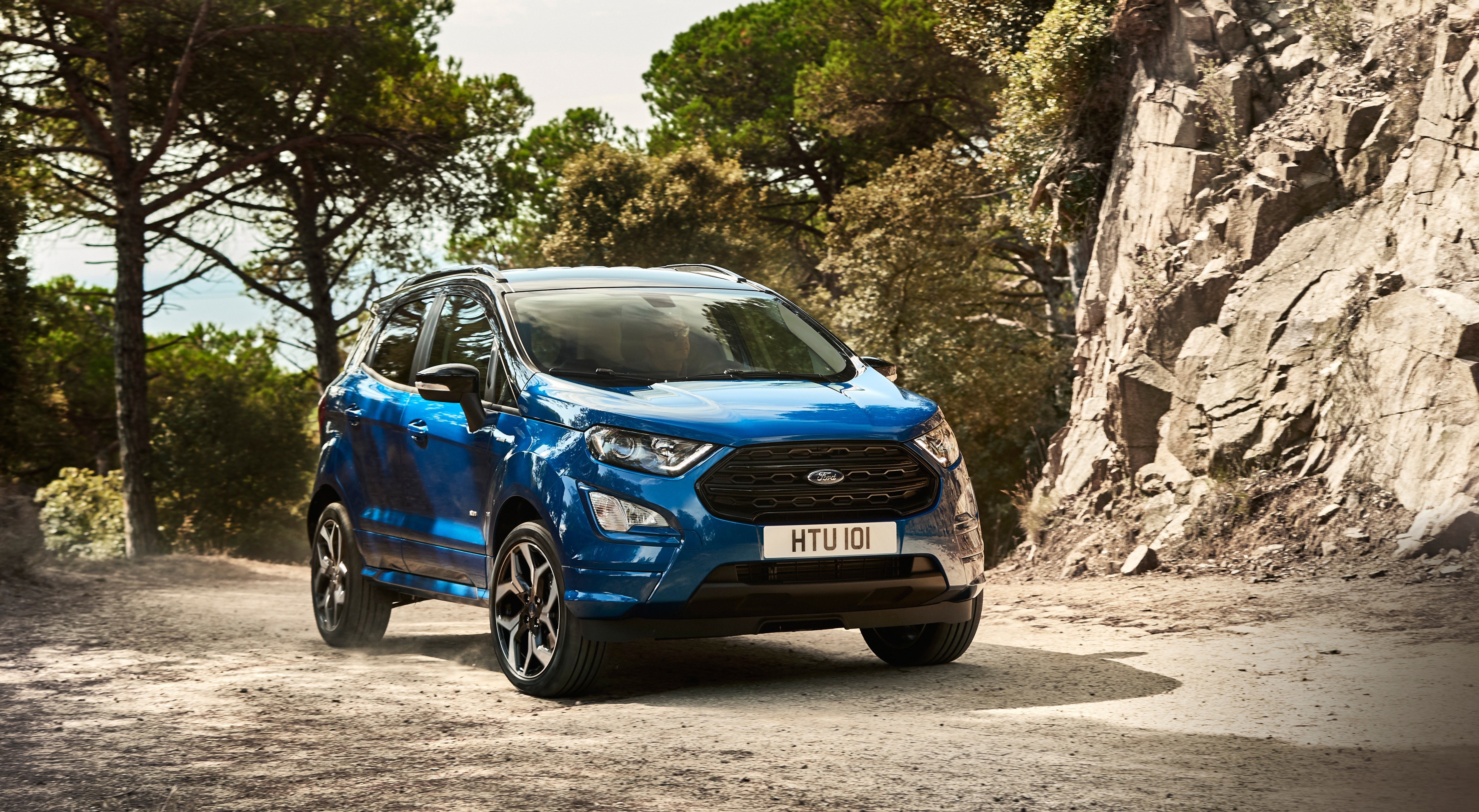 Blue Ford EcoSport ST-Line 2017 Crossover HD Wallpaper