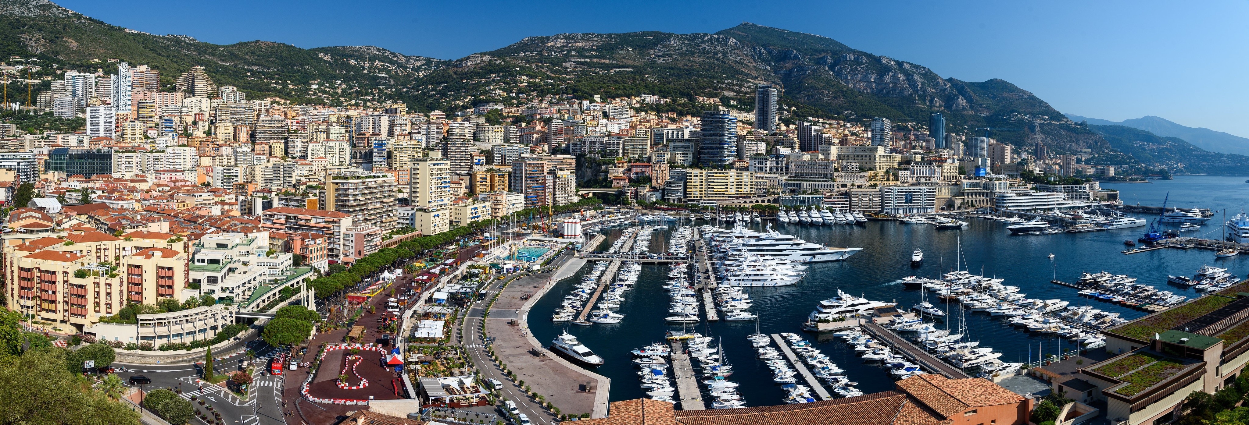 Port Hercules, Monaco, Monte Carlo Marina with Yachts HD Wallpaper