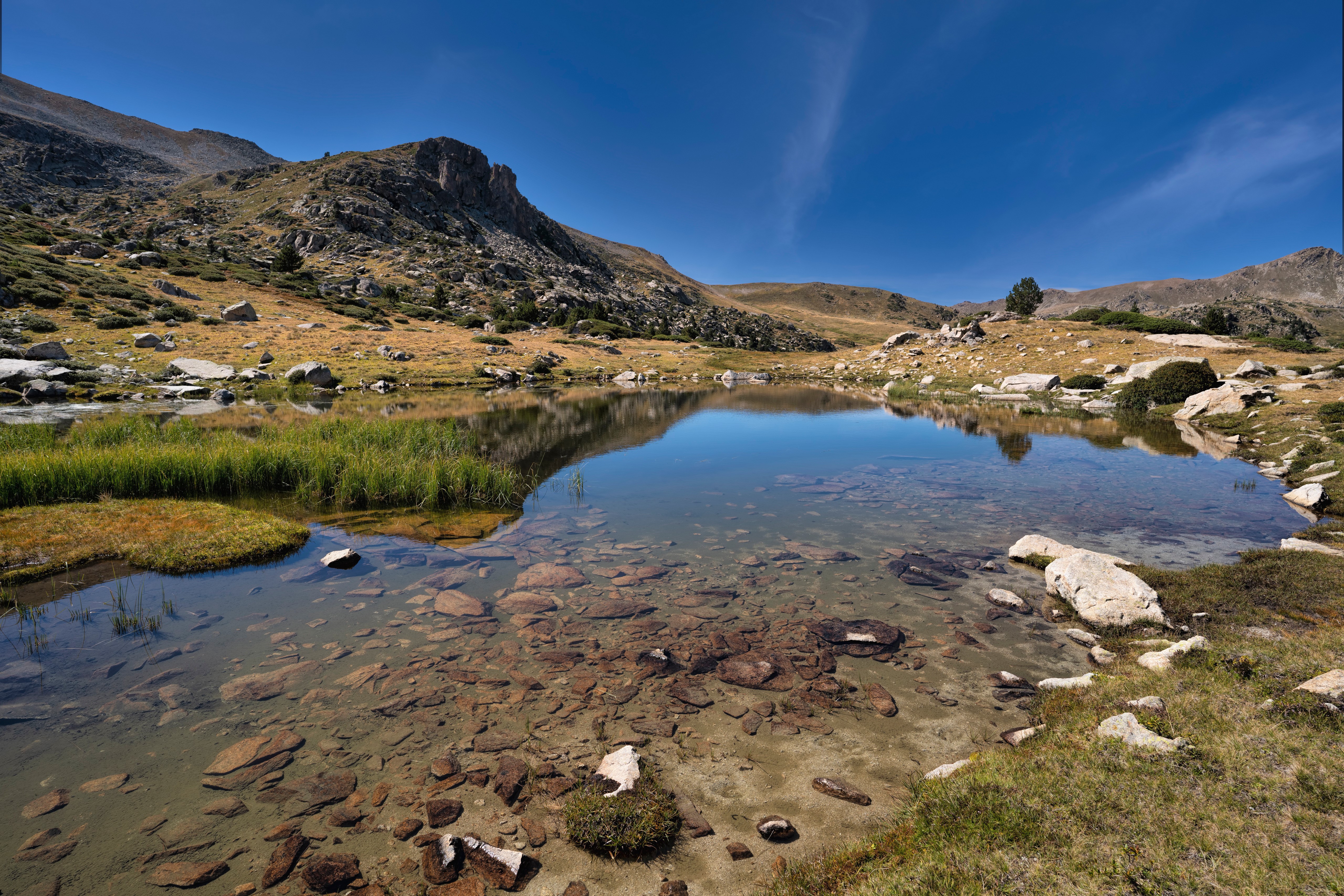 Lake and Mountains in Pyrenees, Catalonia, Spain HD Wallpaper