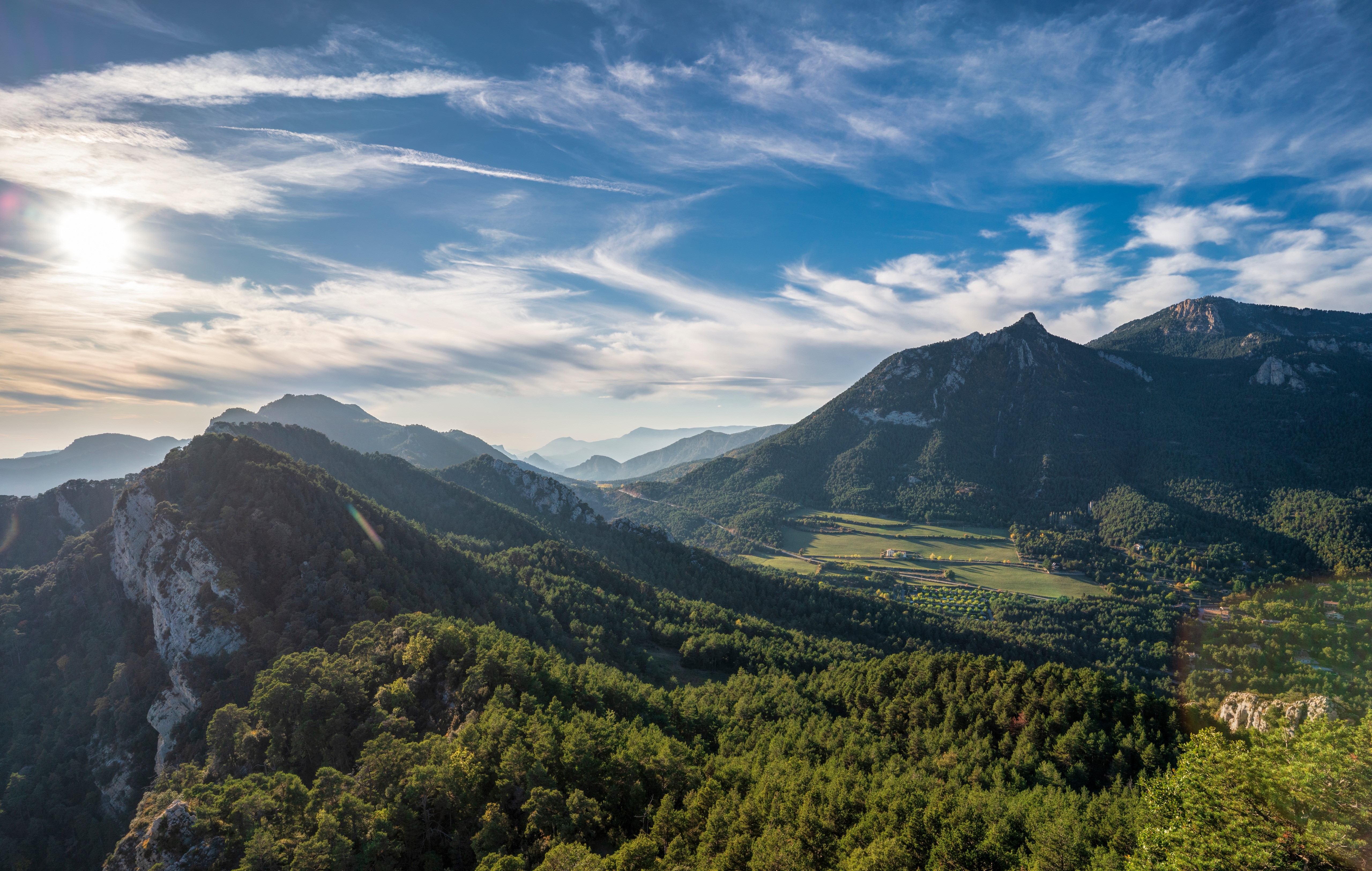 Mountains and Trees in Catalonia, Spain HD Wallpaper