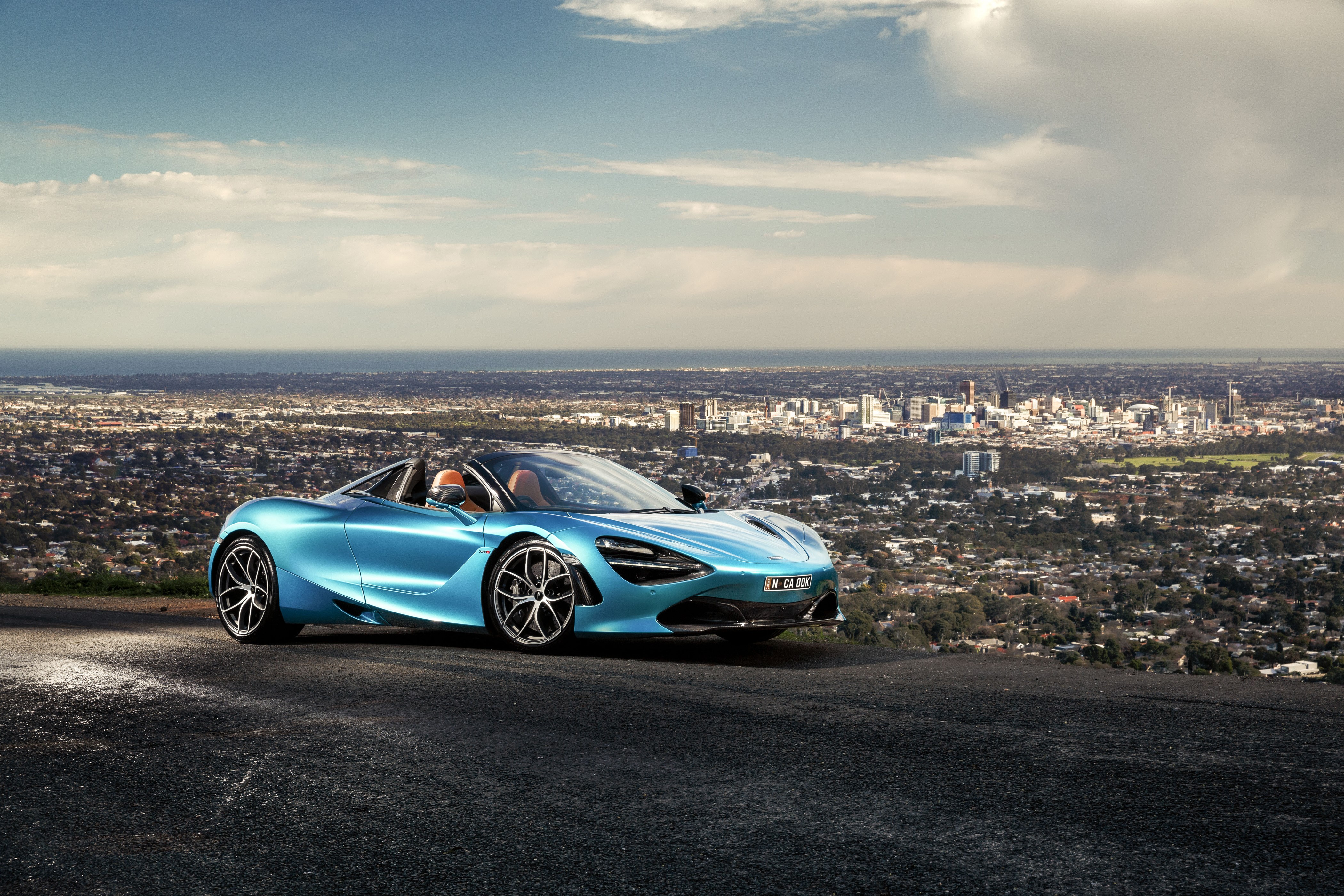 Light Blue McLaren 720S Spider Roadster HD Wallpaper