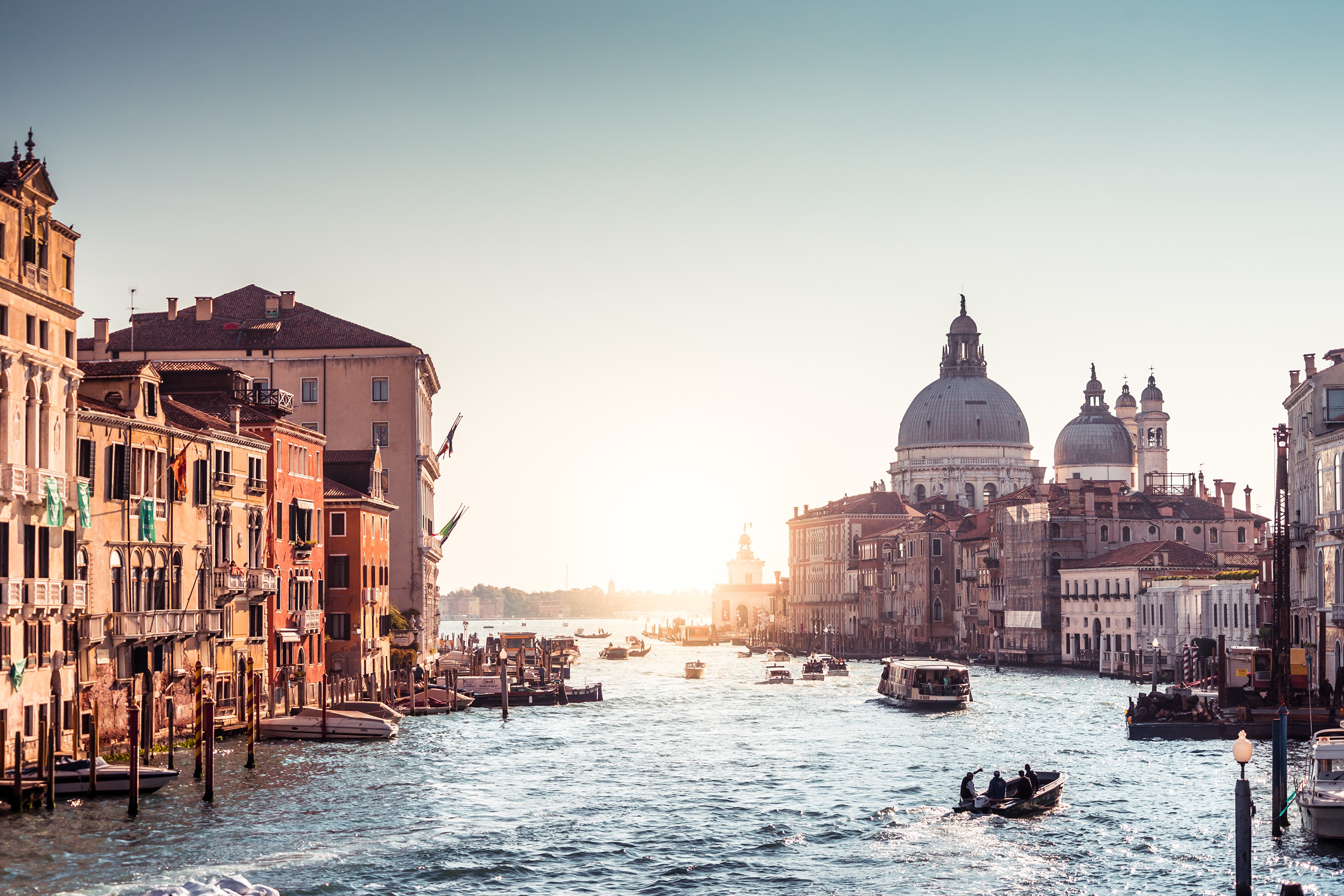 Grand Canal in Venice, Italy at Sunset HD Wallpaper