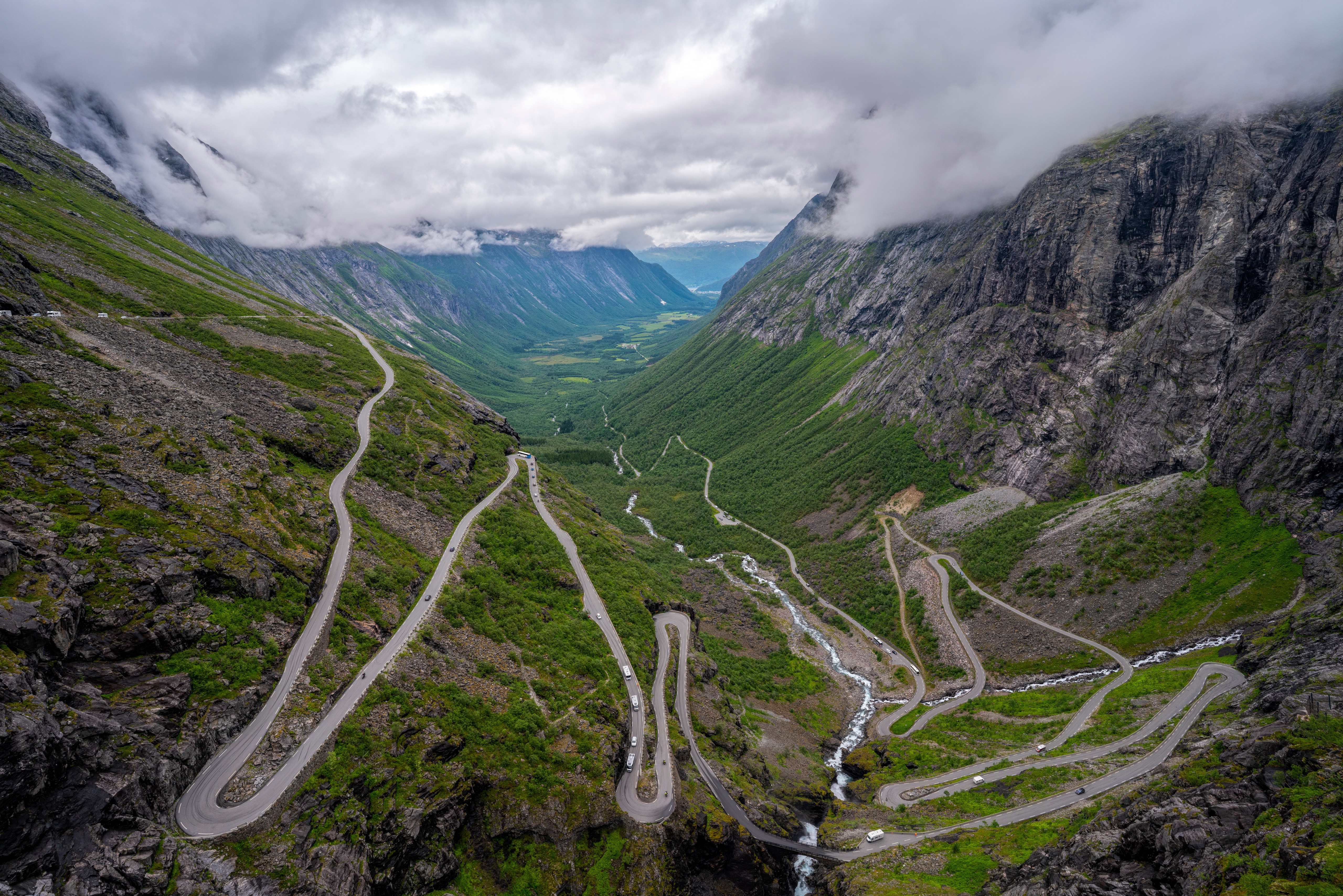 Trollstigen Road in Norway from Above HD Wallpaper