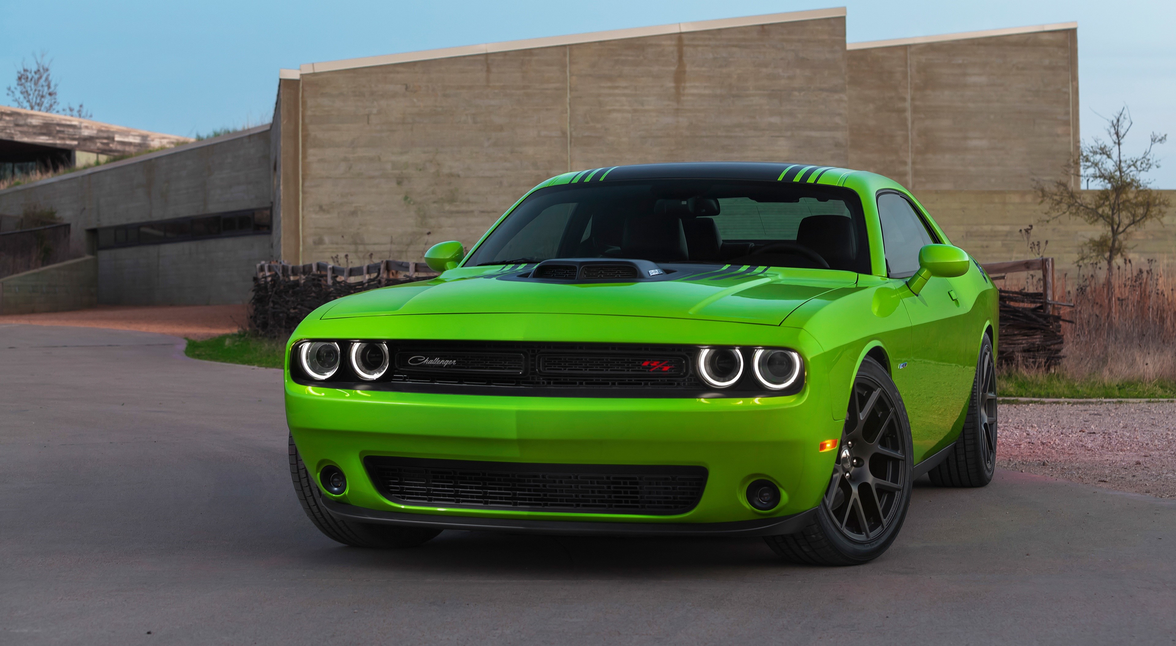 Green Dodge Challenger R/T Plus Shaker Coupe HD Wallpaper