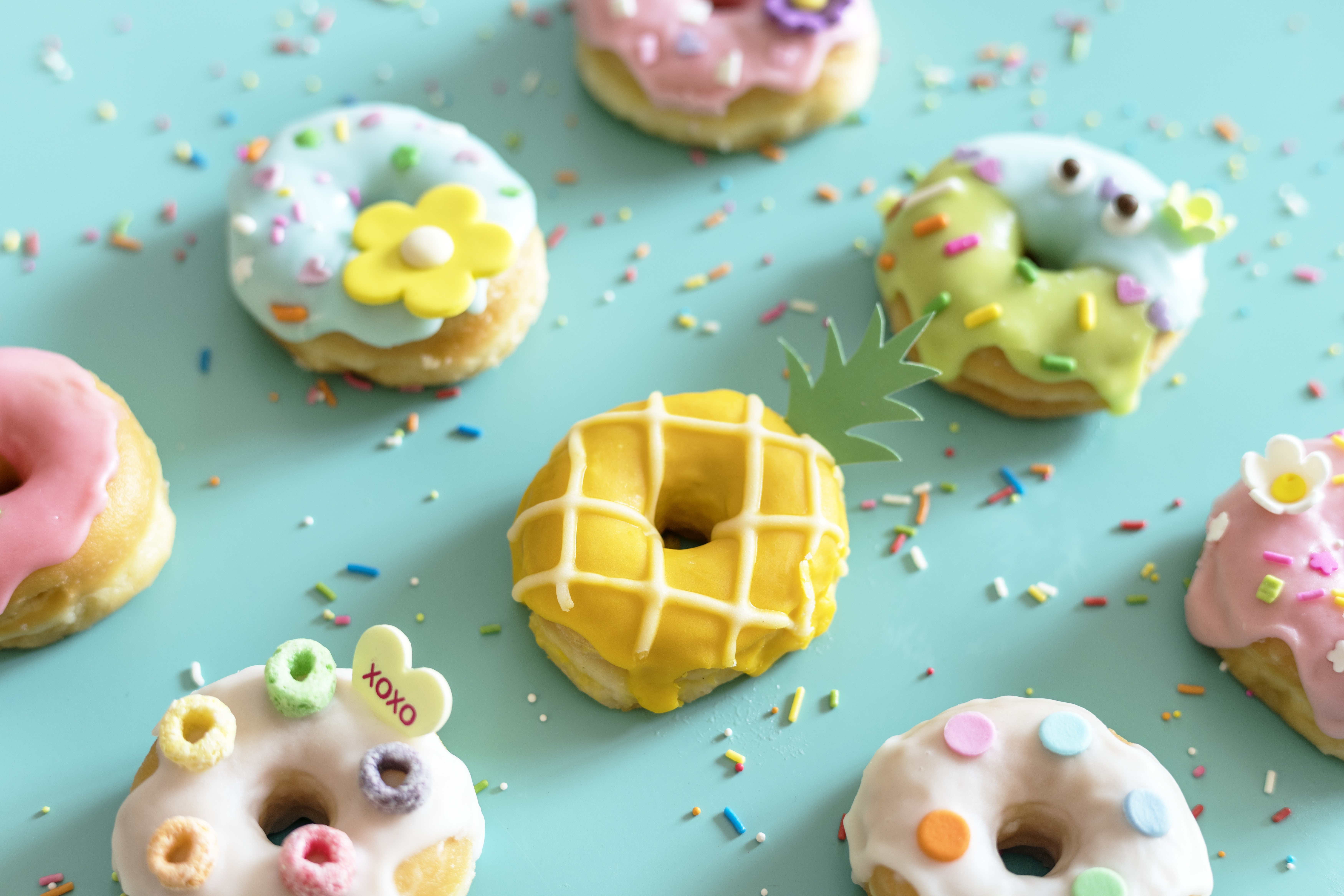 Assorted Decorated Donuts with Sprinkles HD Wallpaper