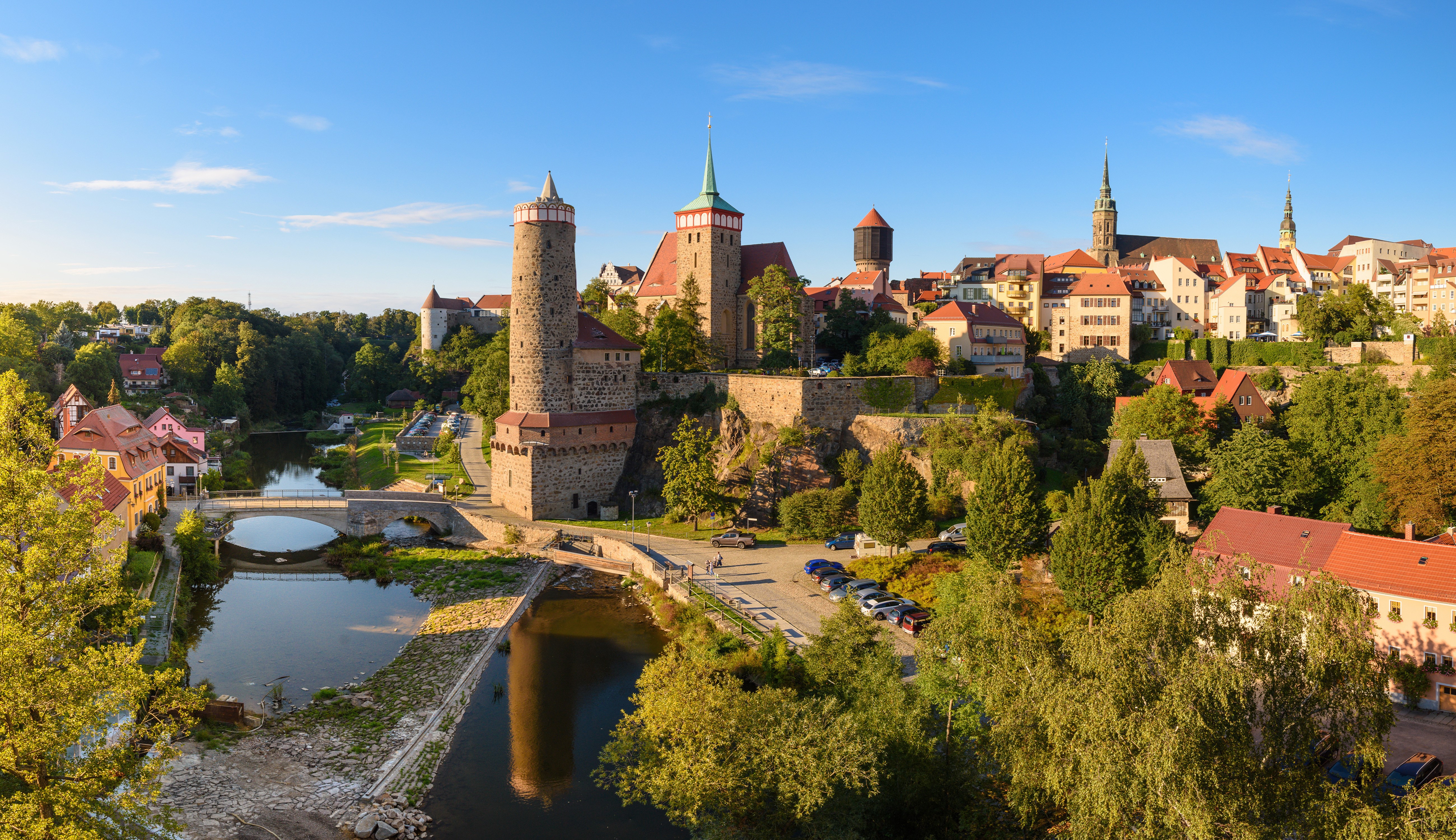 Bautzen, Saxony, Germany: Castle, River, and Town HD Wallpaper