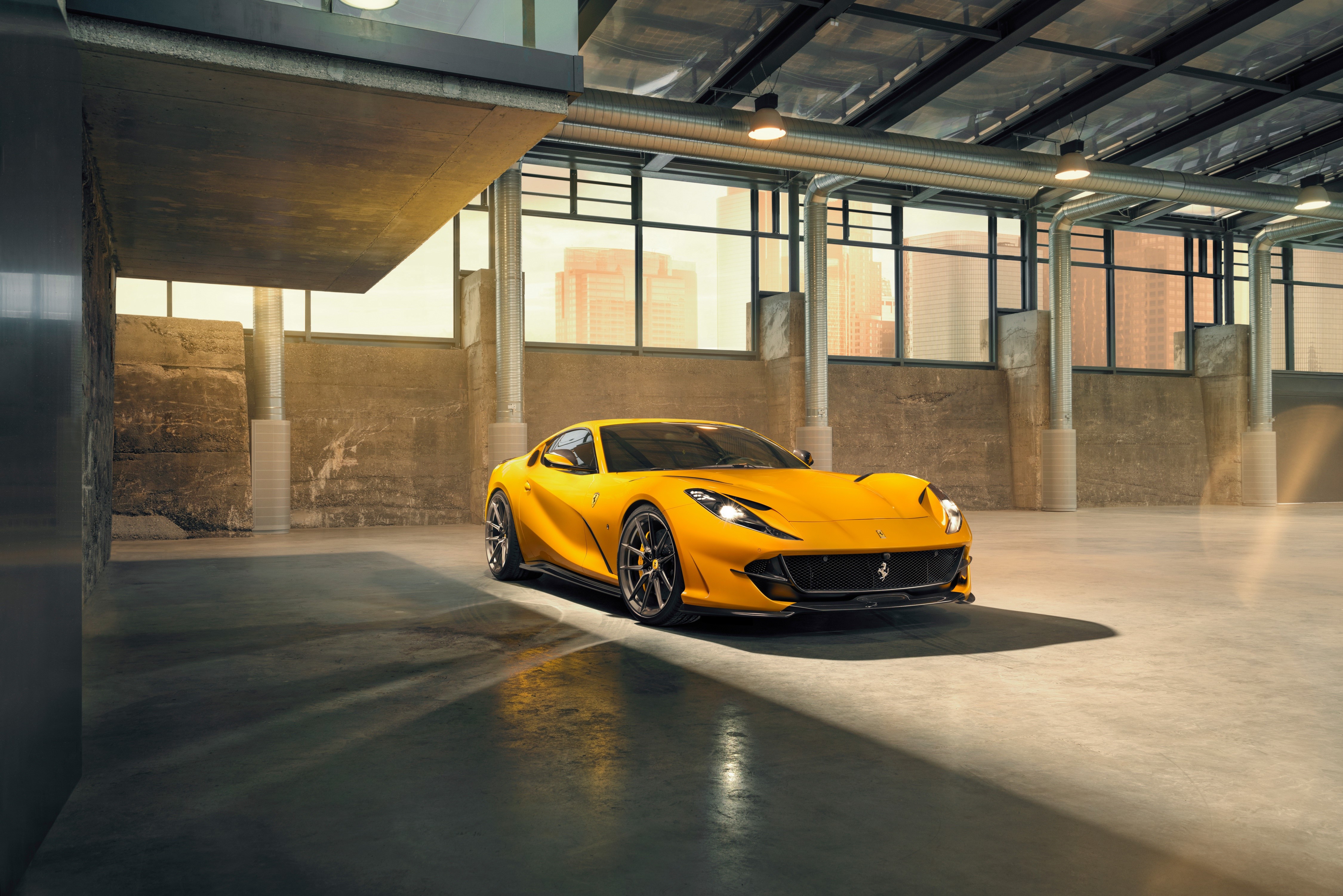 Yellow Ferrari 812 by Novitec HD Wallpaper
