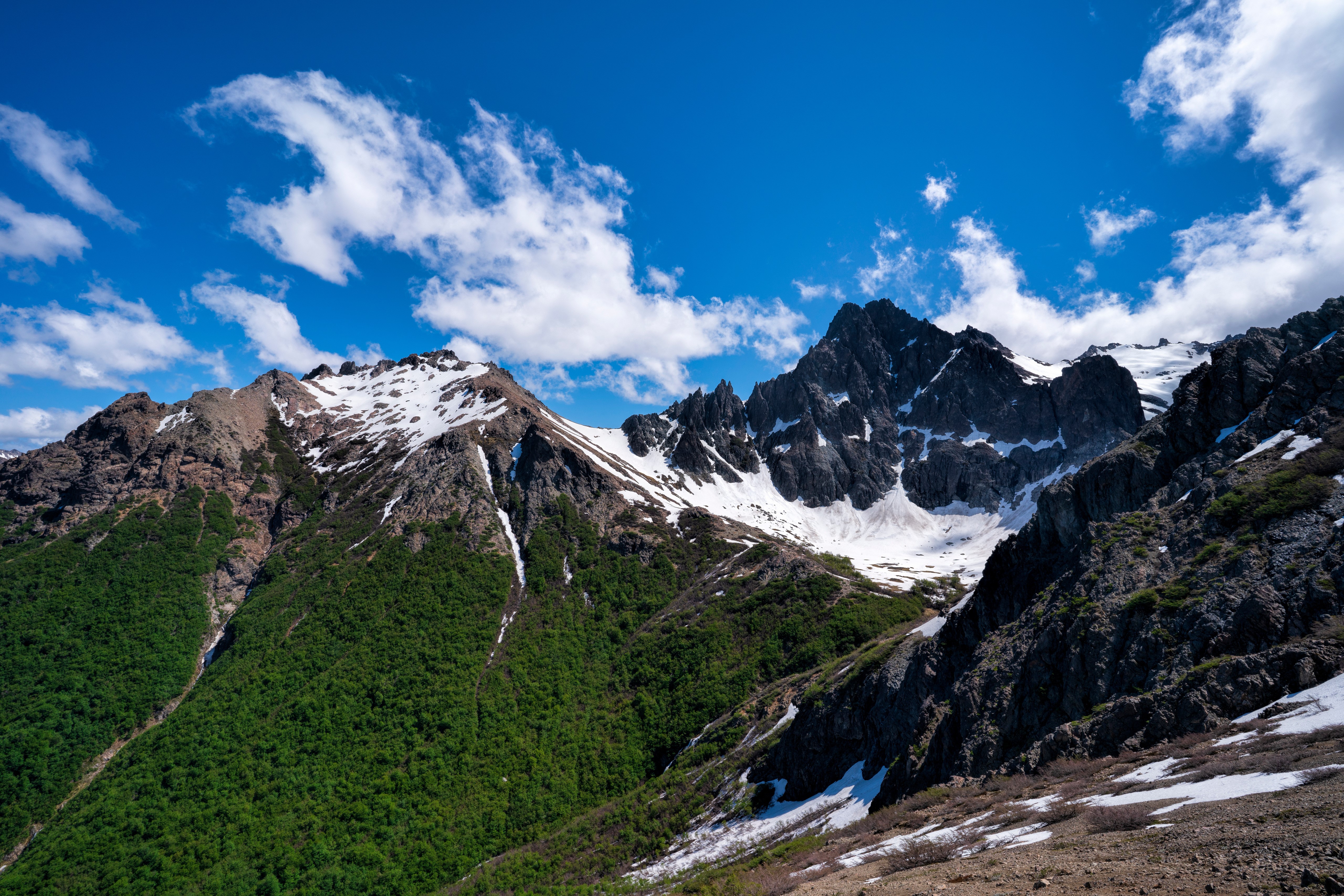 Mountains and Clouds in Bariloche, Patagonia, Argentina HD Wallpaper