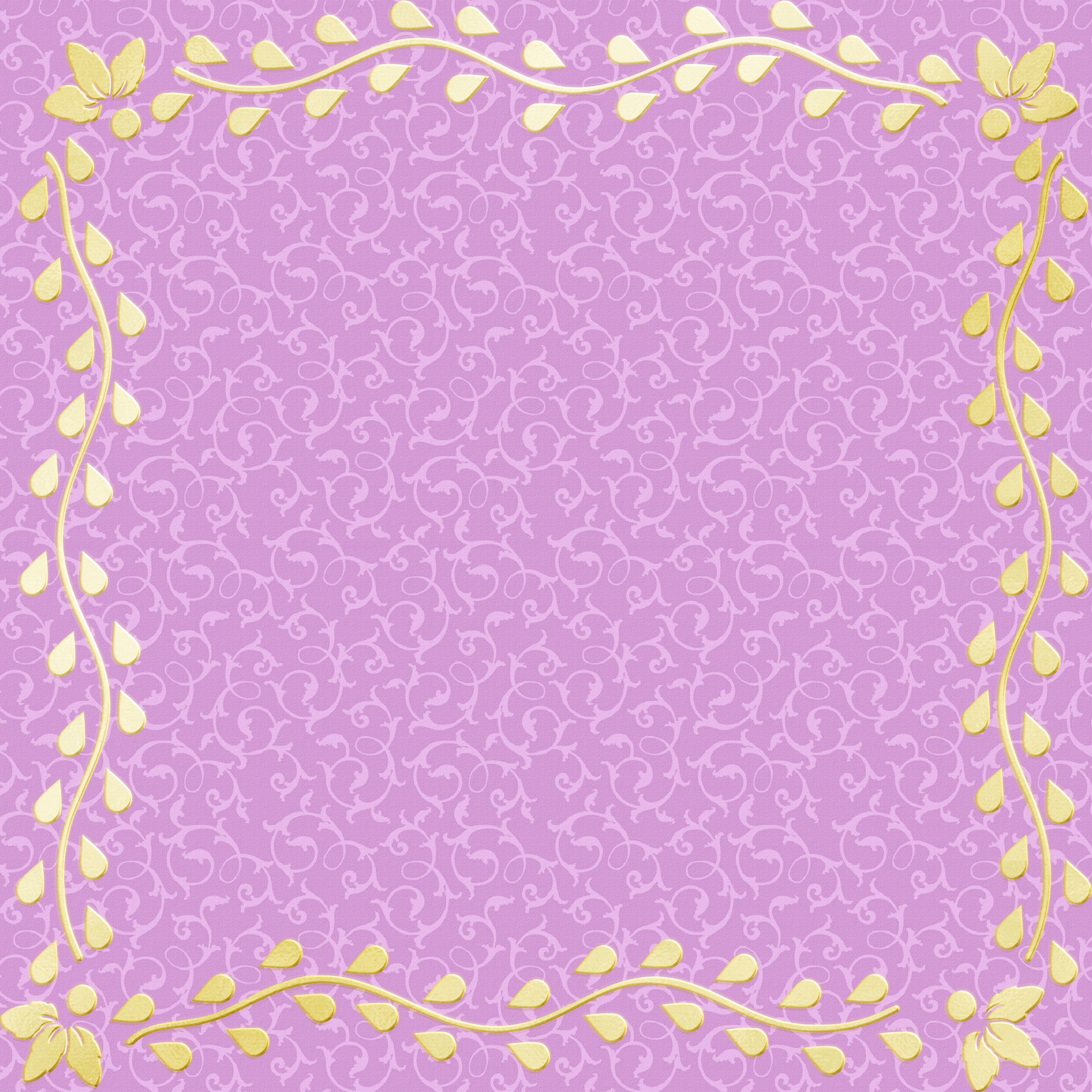 Floral Border on Purple Patterned Background HD Wallpaper