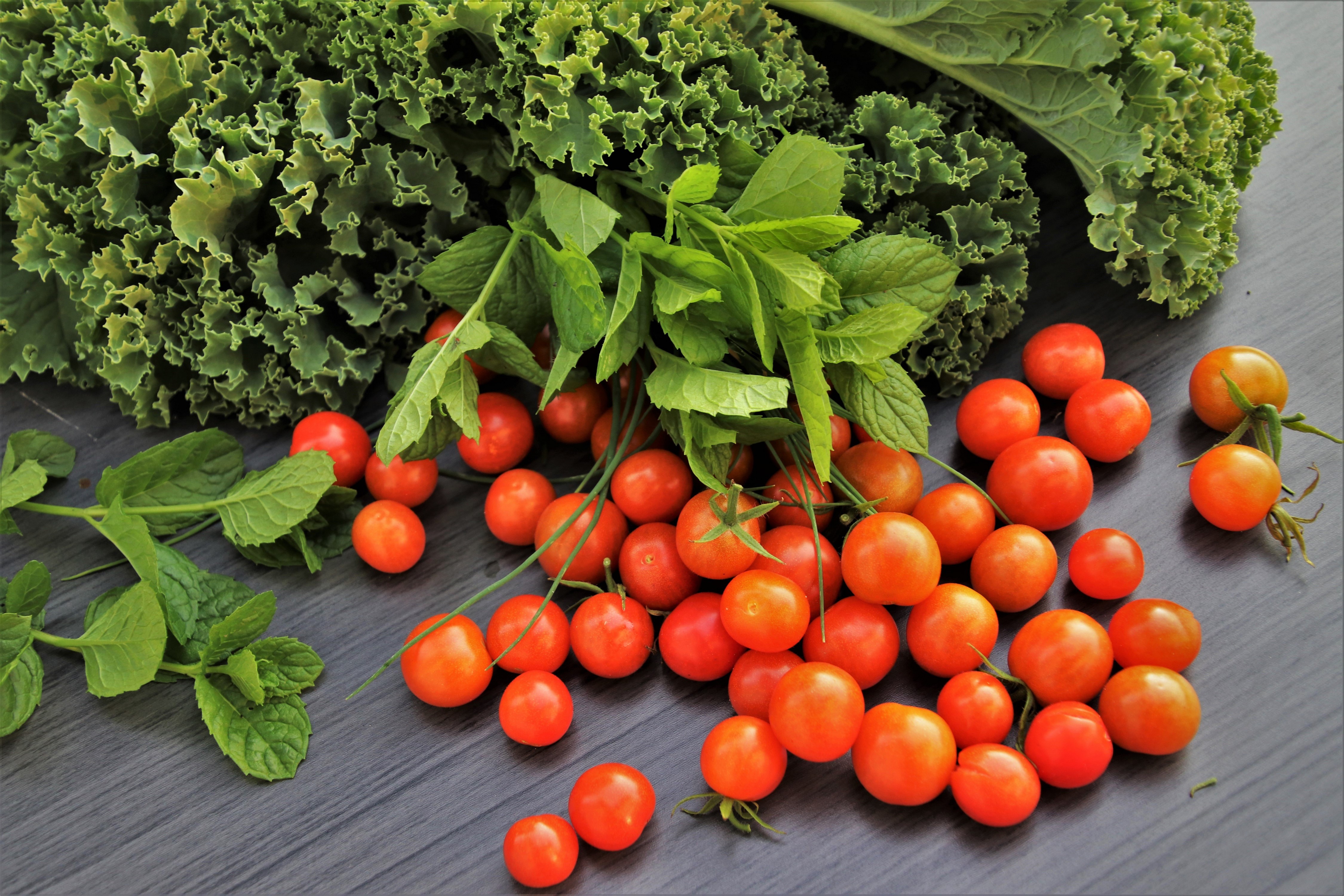 Tomatoes, Kale, and Mint HD Wallpaper