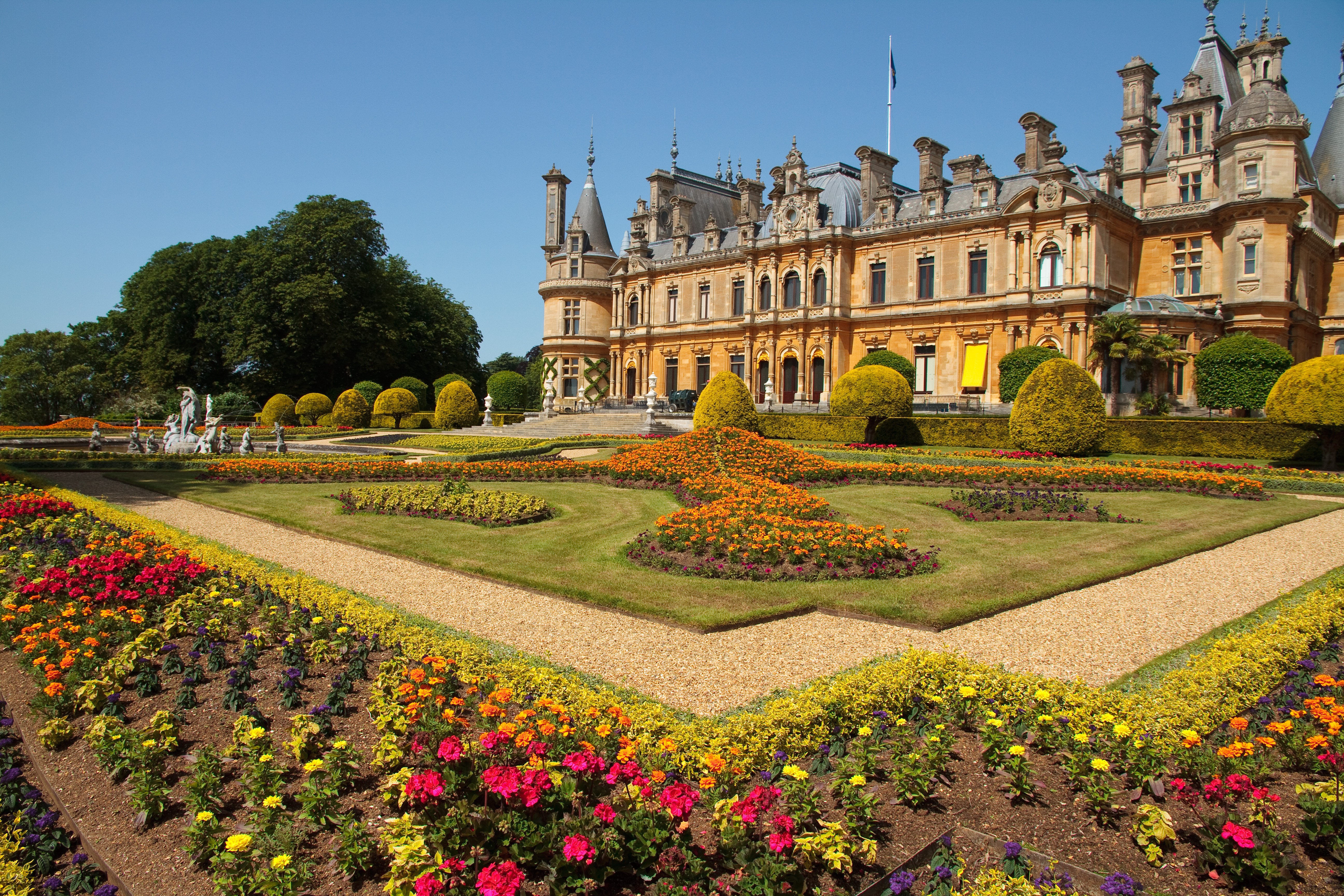 Waddesdon Manor England Landscape Design HD Wallpaper