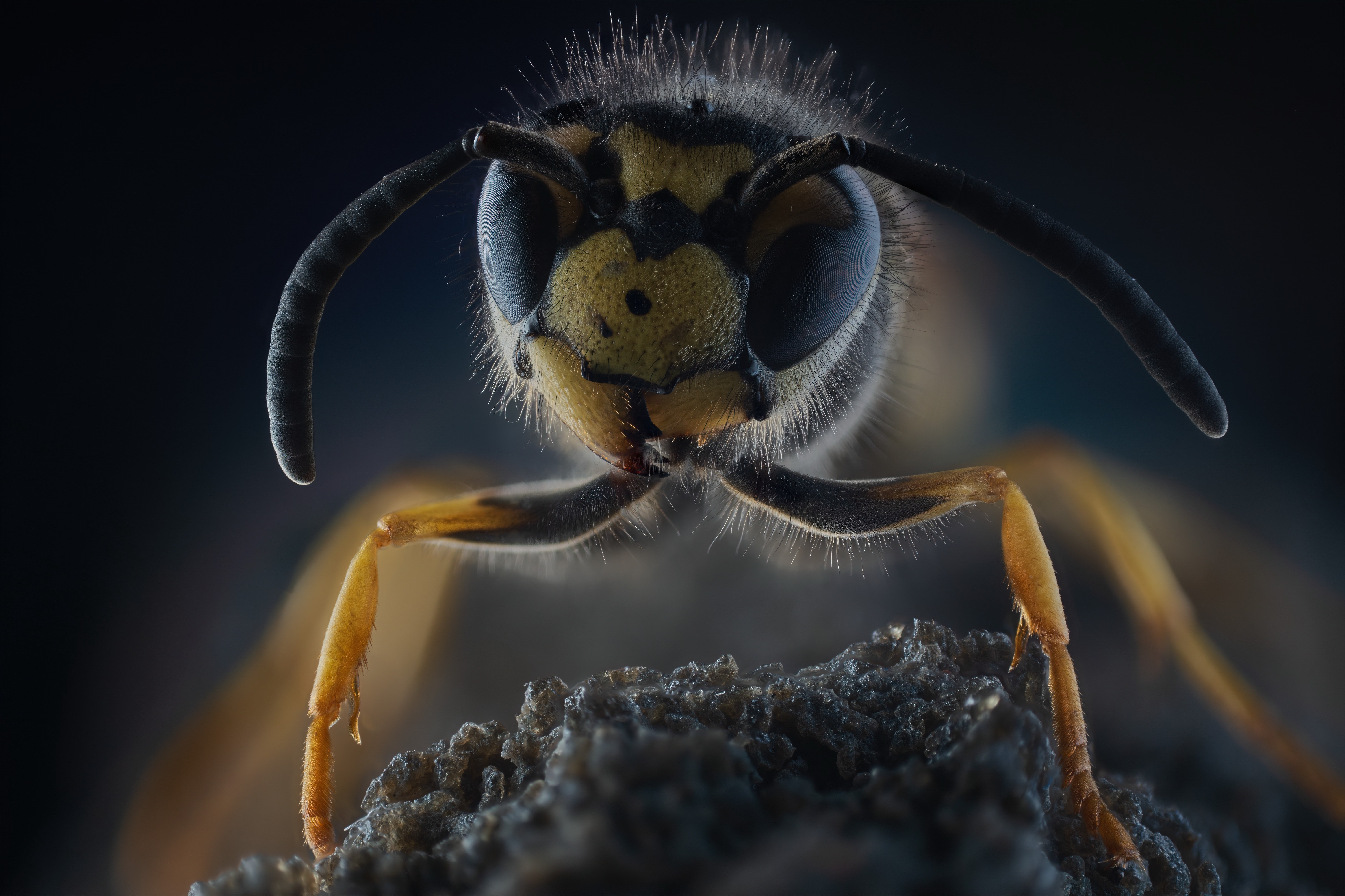 Macro closeup of a wasp HD Wallpaper