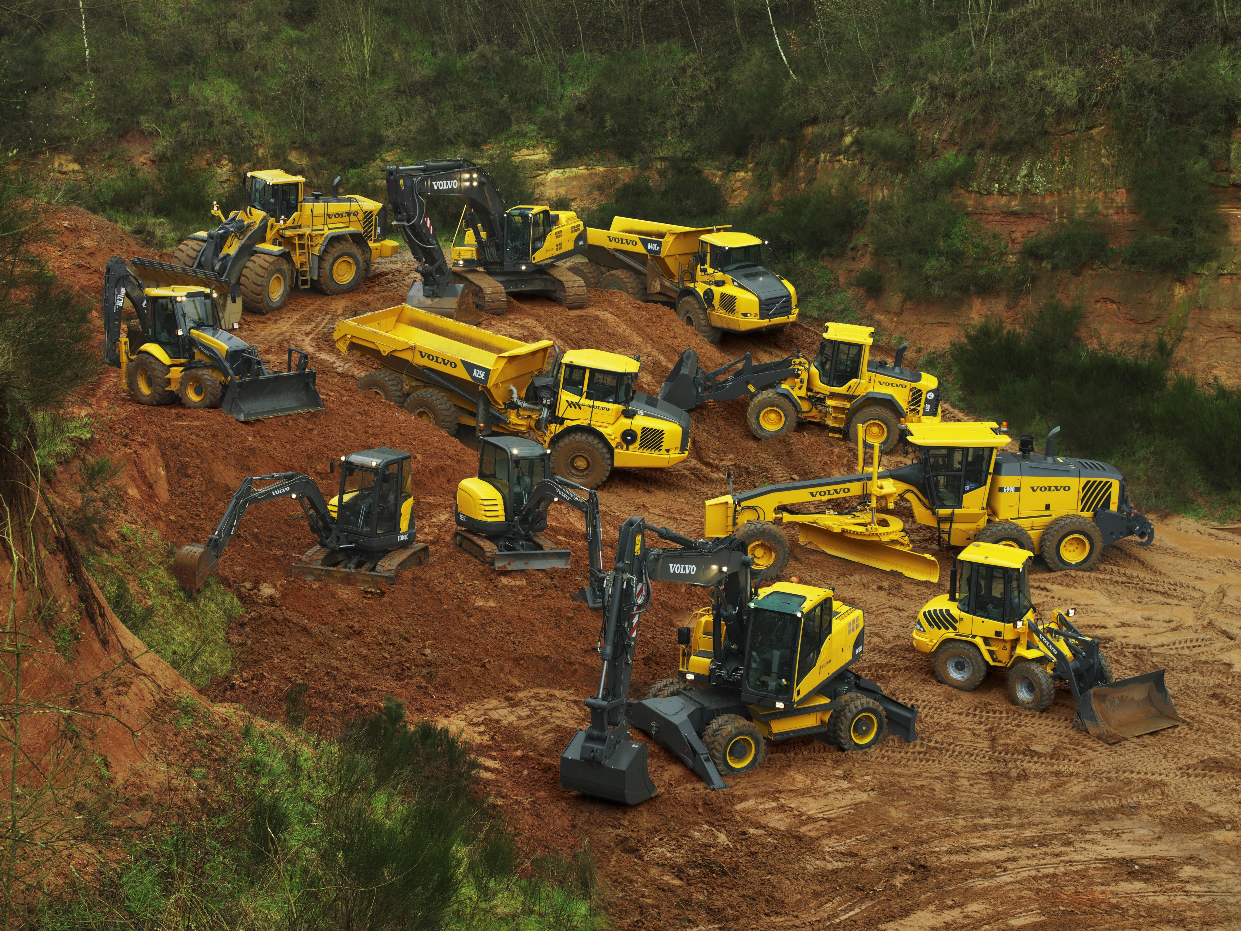 Volvo Construction Equipment Fleet HD Wallpaper